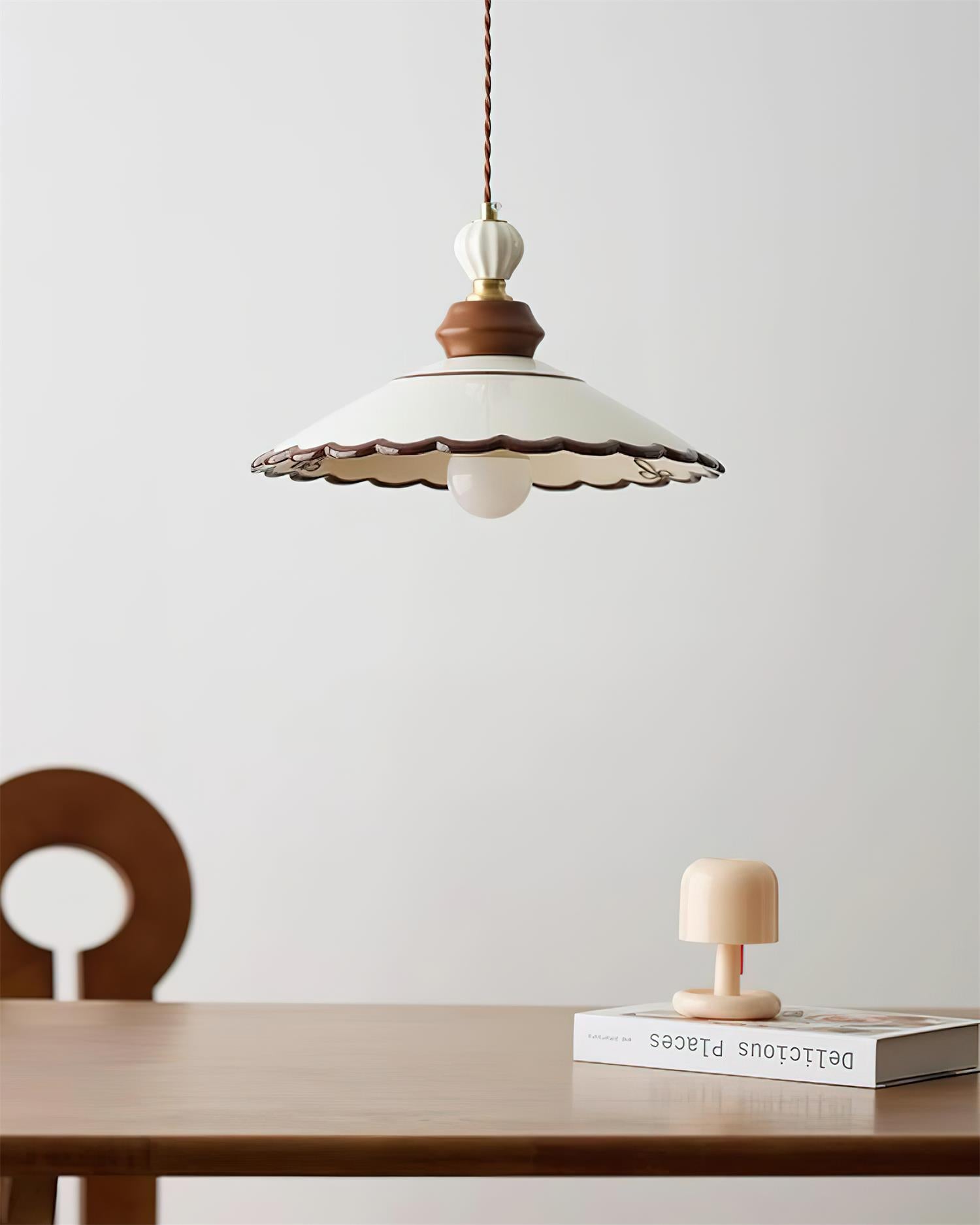 Revelyn Pendant Lamp Scalloped Ribbon - Neutral Decor