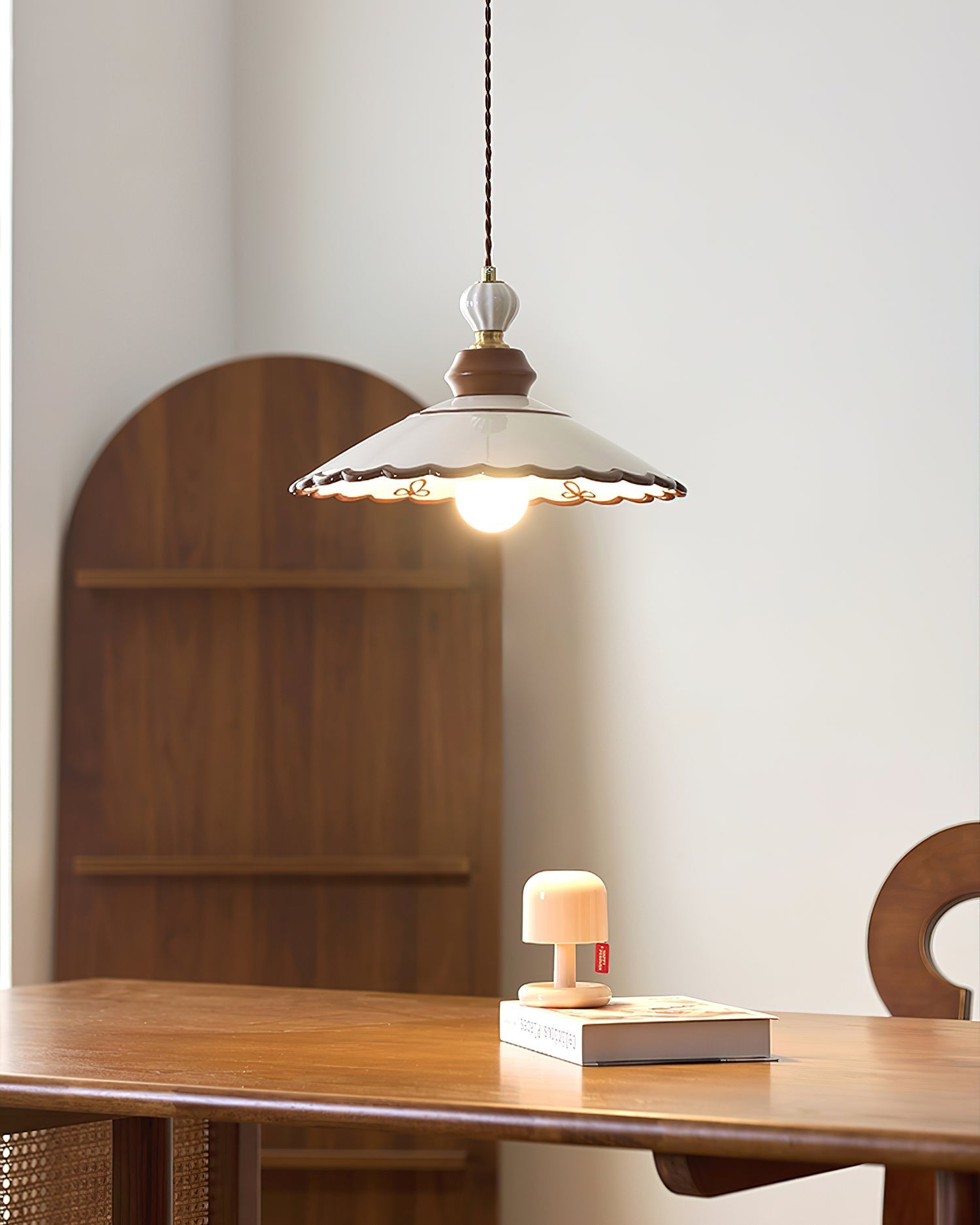 Revelyn Pendant Lamp Scalloped Ribbon - Neutral Decor