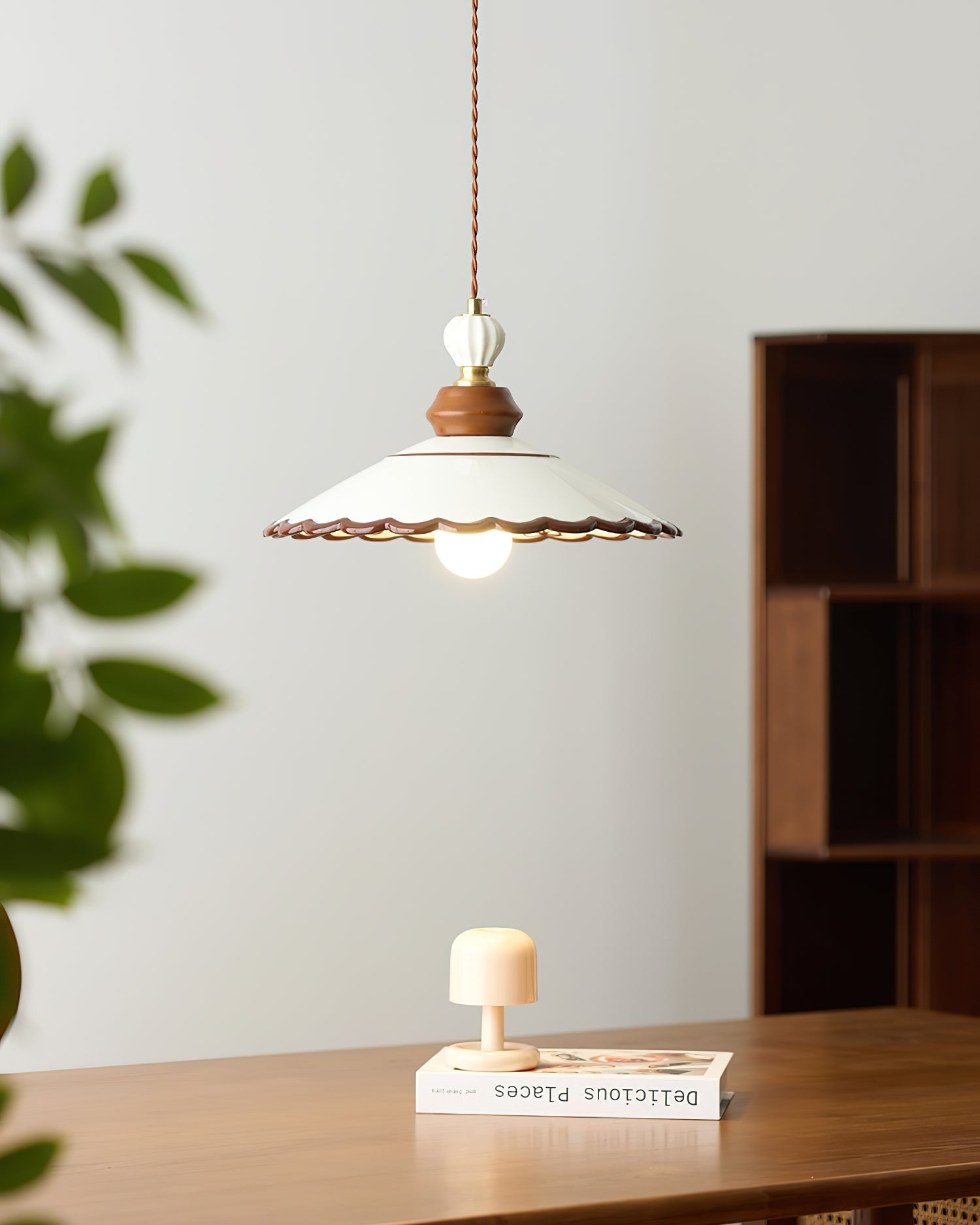 Revelyn Pendant Lamp Scalloped Ribbon - Neutral Decor