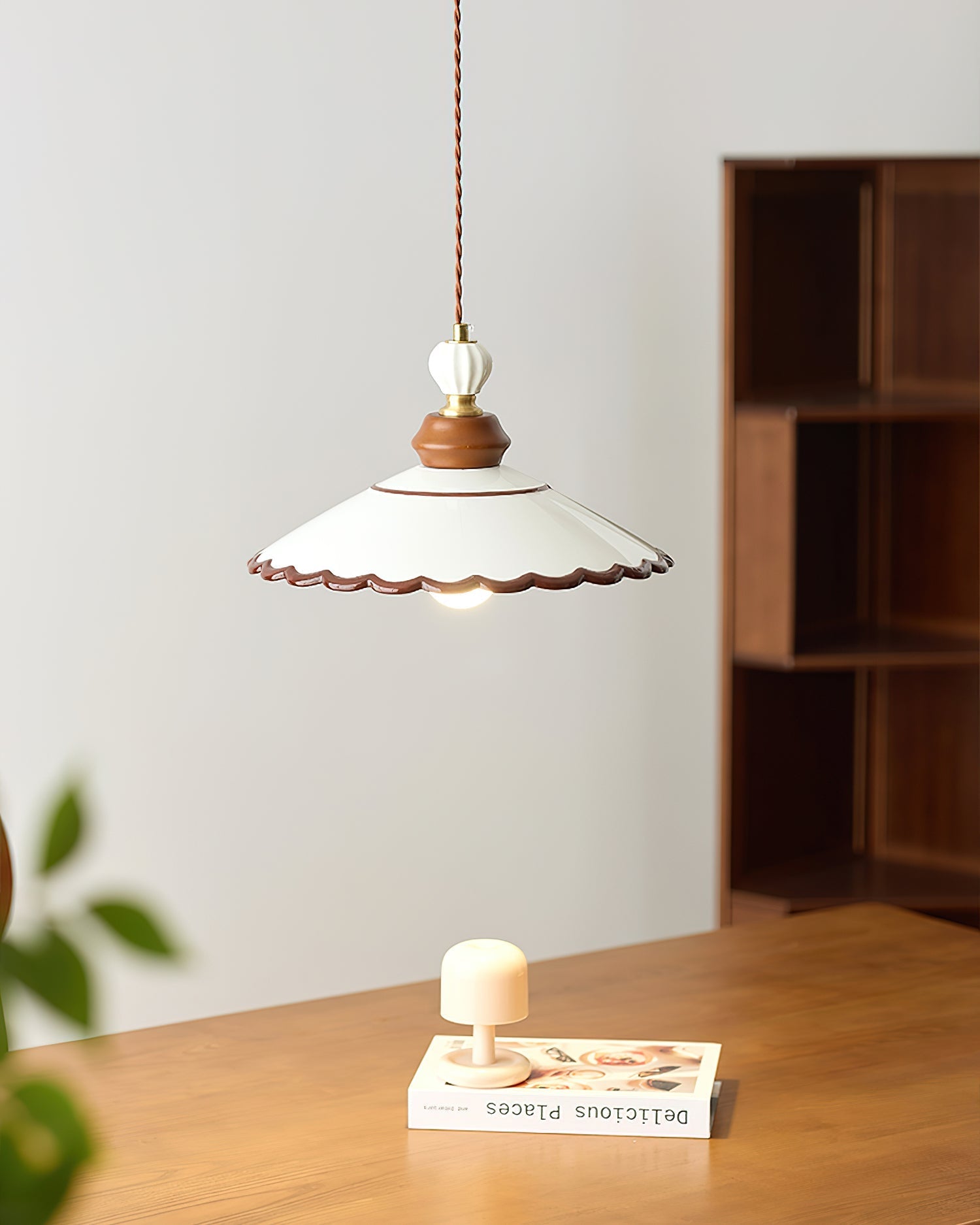 Revelyn Pendant Lamp Scalloped Ribbon - Neutral Decor