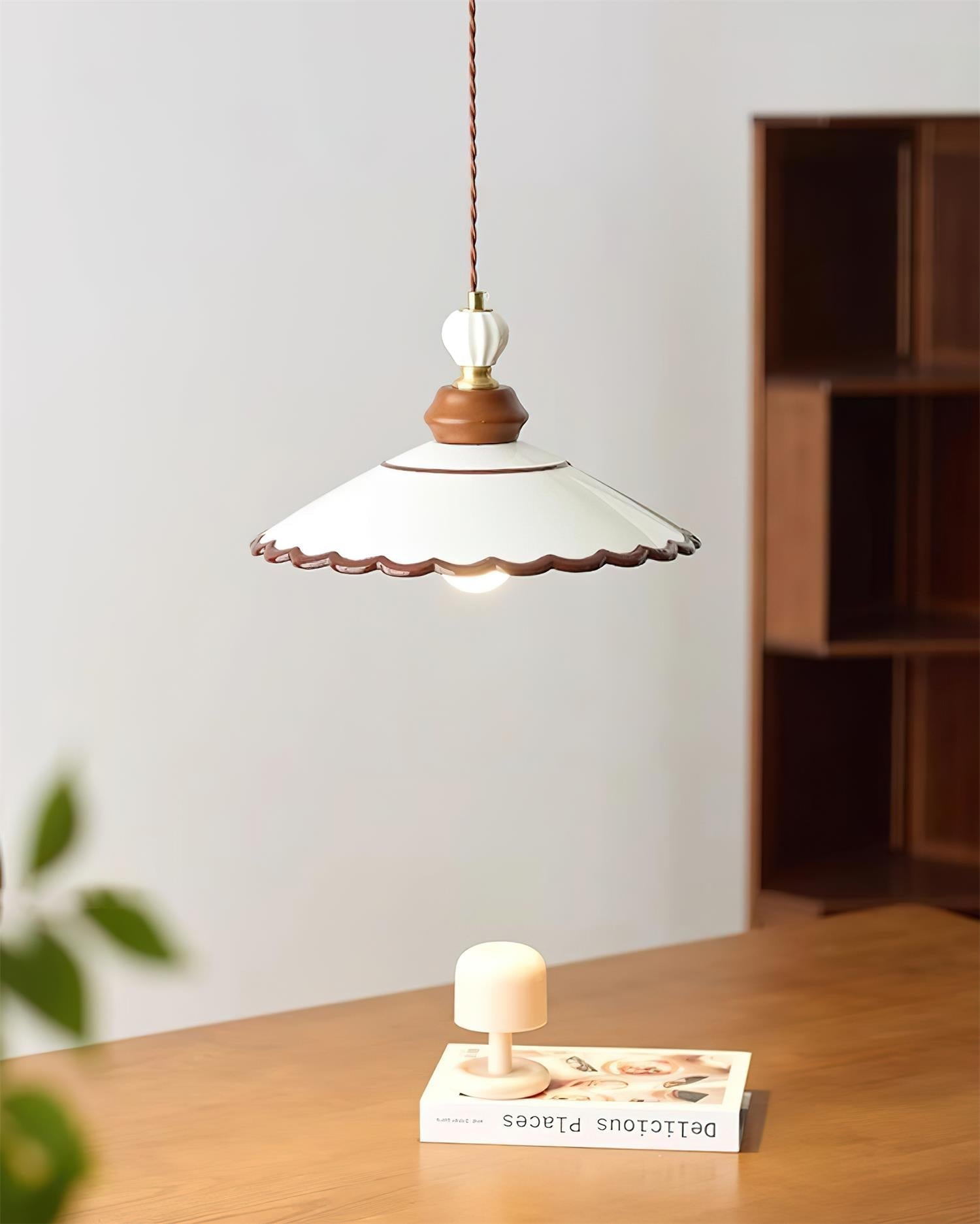Revelyn Pendant Lamp Scalloped Ribbon - Neutral Decor