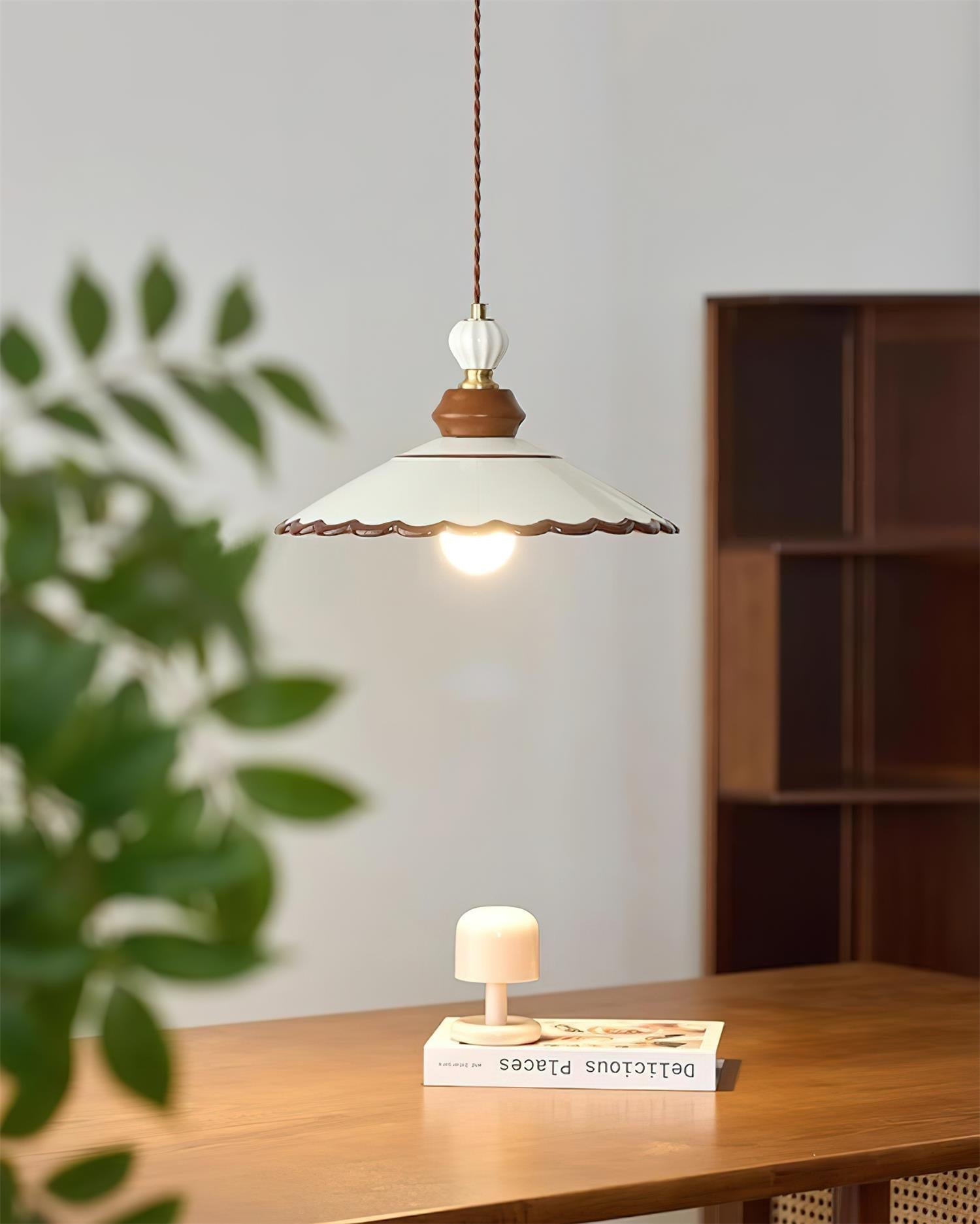 Revelyn Pendant Lamp Scalloped Ribbon - Neutral Decor