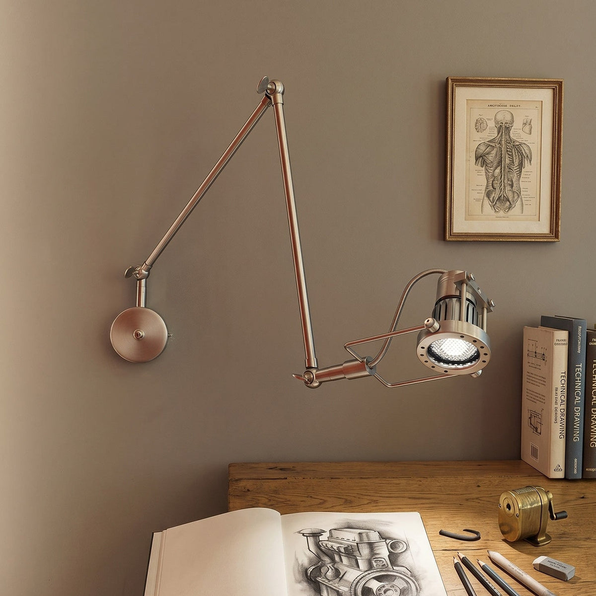 Reznor Adjustable Arm Wall Sconce