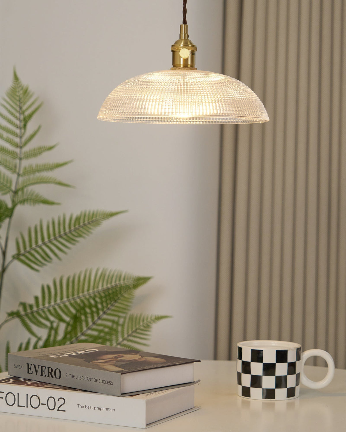 Crinel Brass & Glass Pendant Light