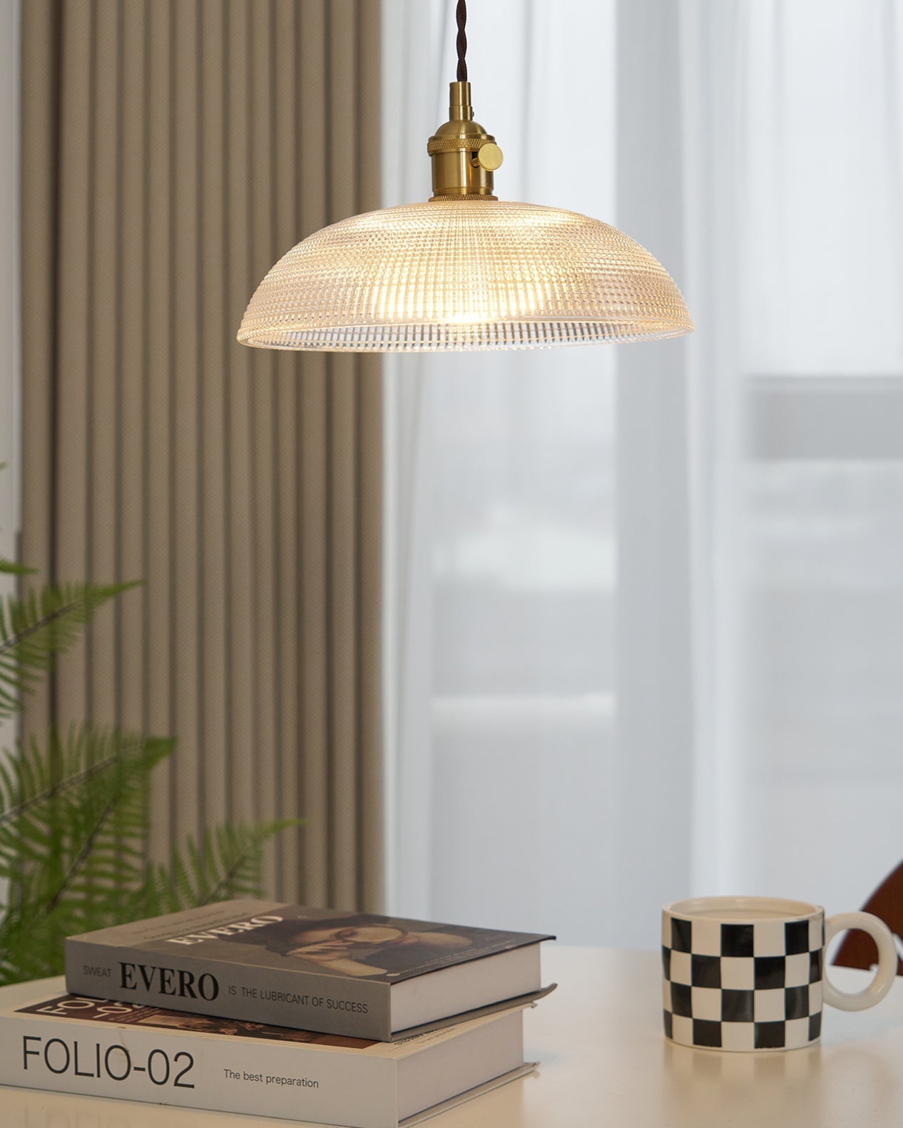 Crinel Brass & Glass Pendant Light