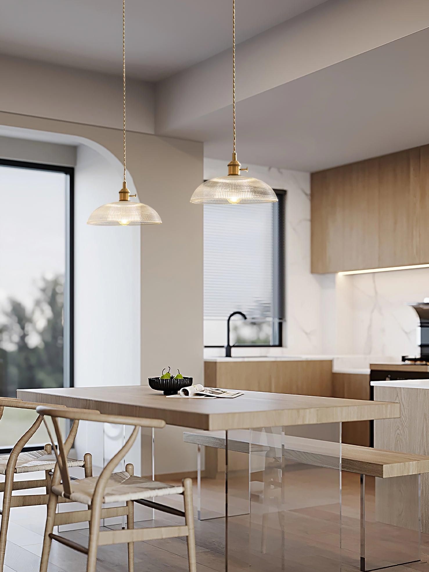 Crinel Brass & Glass Pendant Light