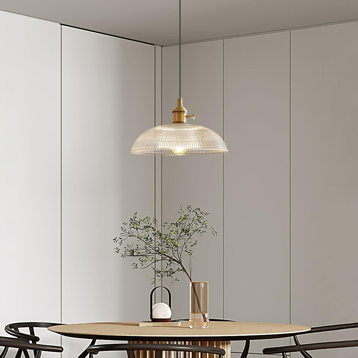 Crinel Brass & Glass Pendant Light