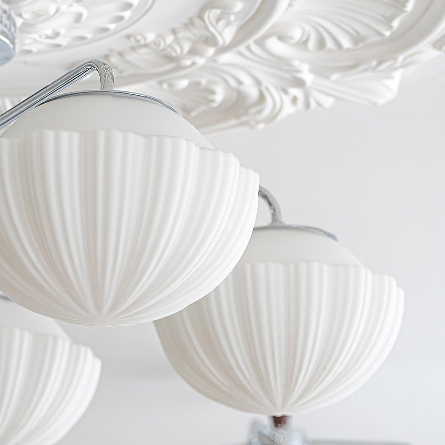 Rinivian Chandelier Retro Glass Chrome Wood