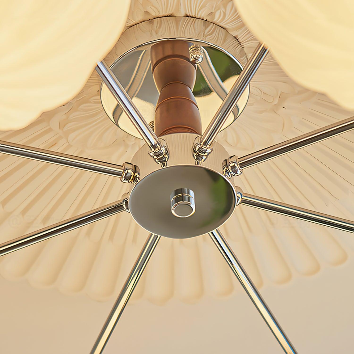 Rinivian Chandelier Retro Glass Chrome Wood