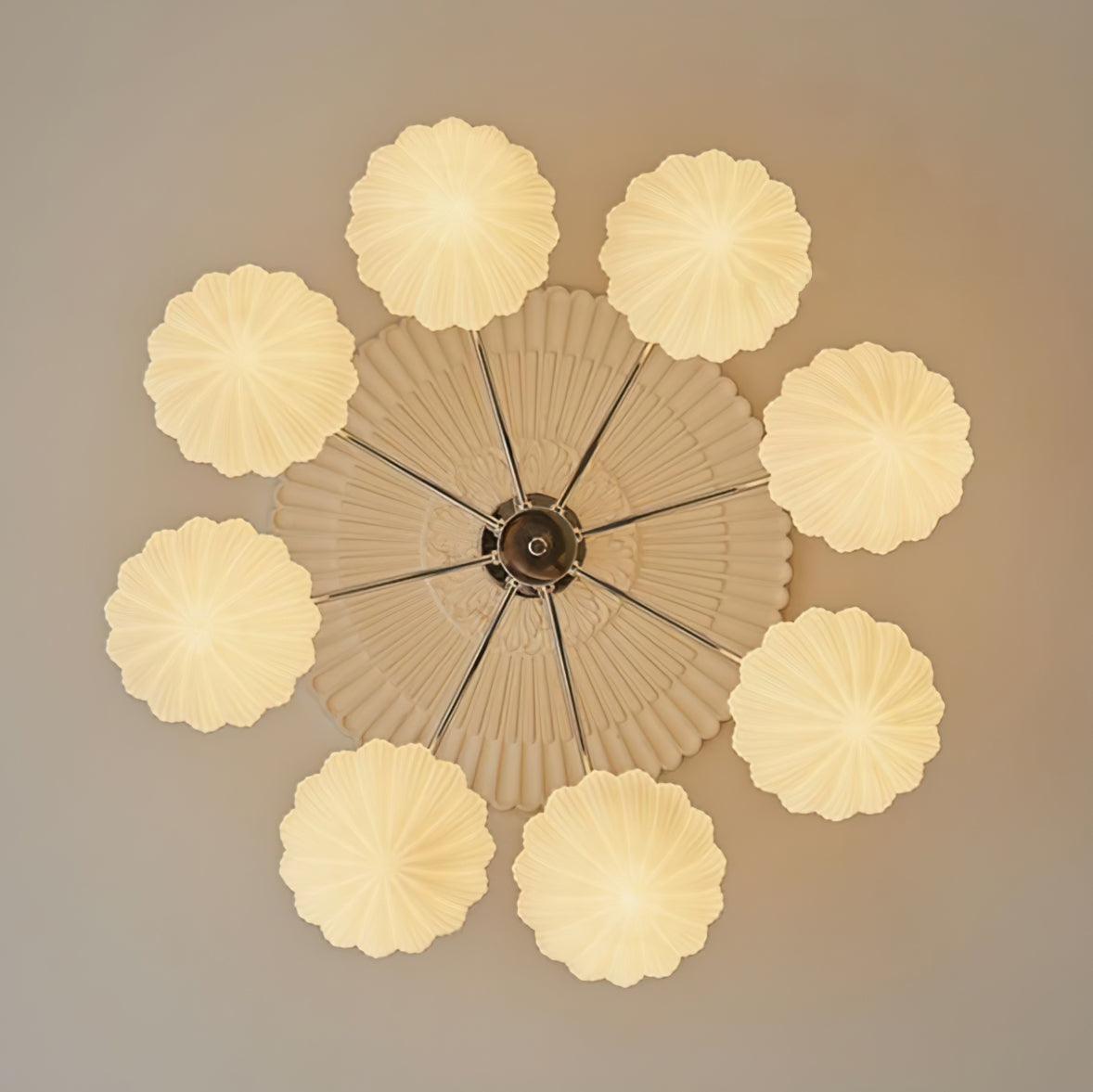 Rinivian Chandelier Retro Glass Chrome Wood