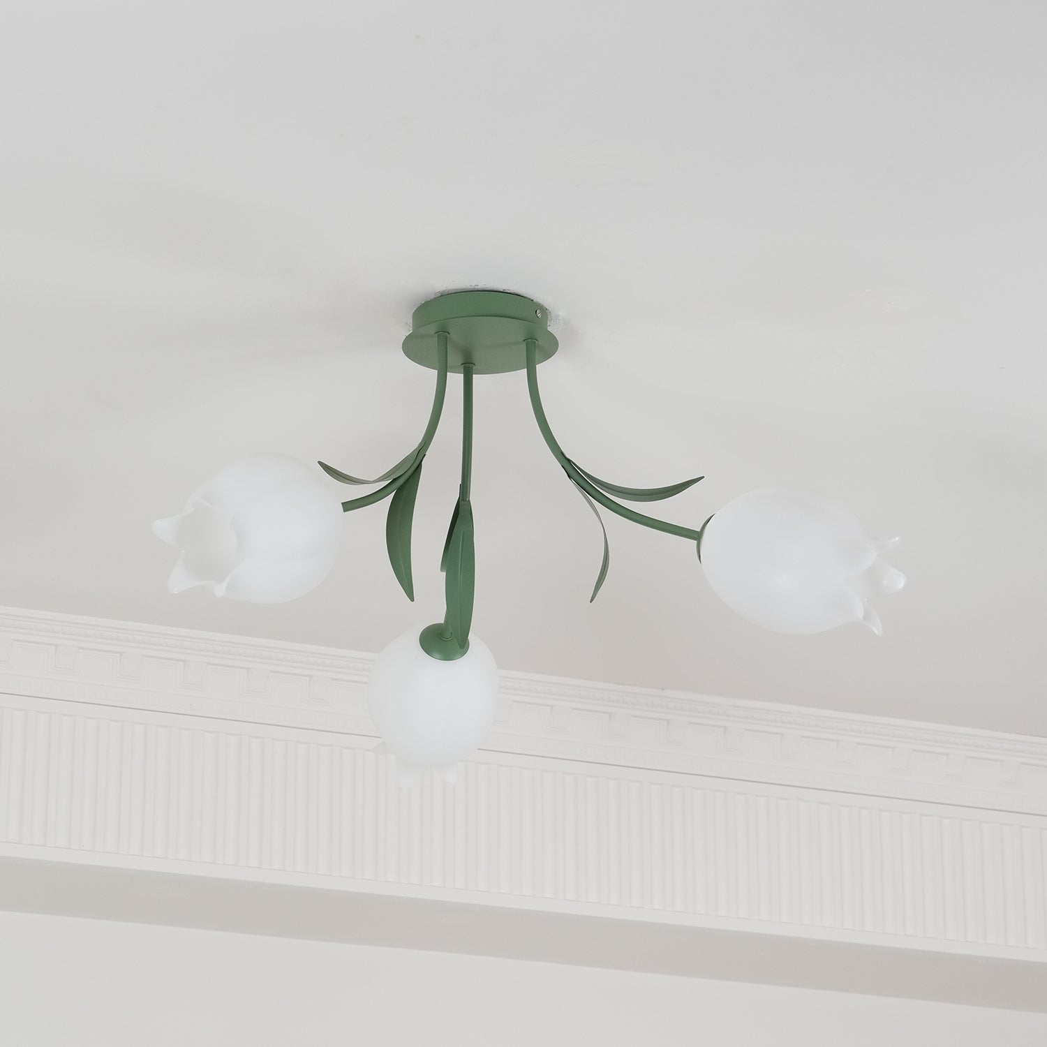 Lustra Ceiling Light Lily Flower Blossom Green Base - Neutral Decor