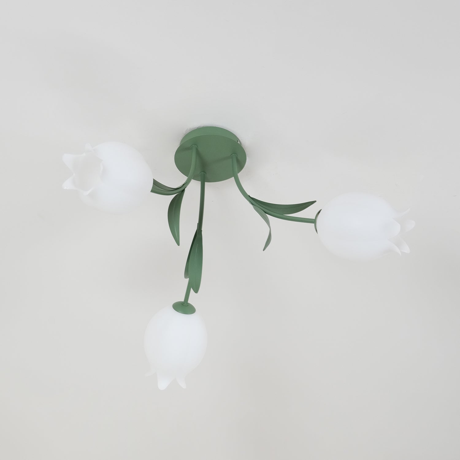 Lustra Ceiling Light Lily Flower Blossom Green Base - Neutral Decor