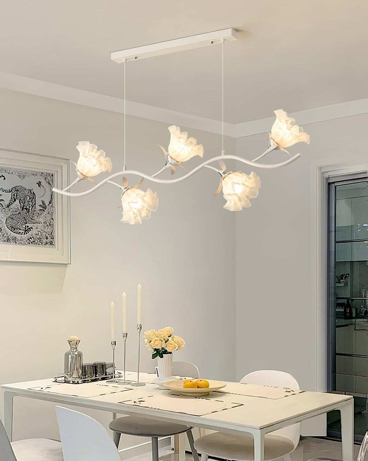Liorareon Chandelier Floral Glass