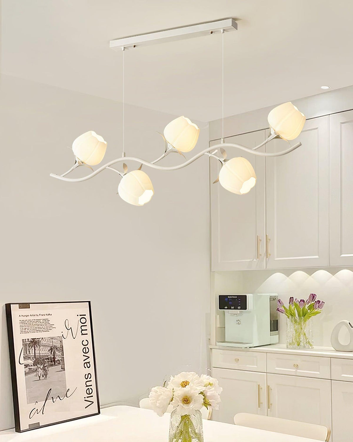 Liorareon Chandelier Floral Glass