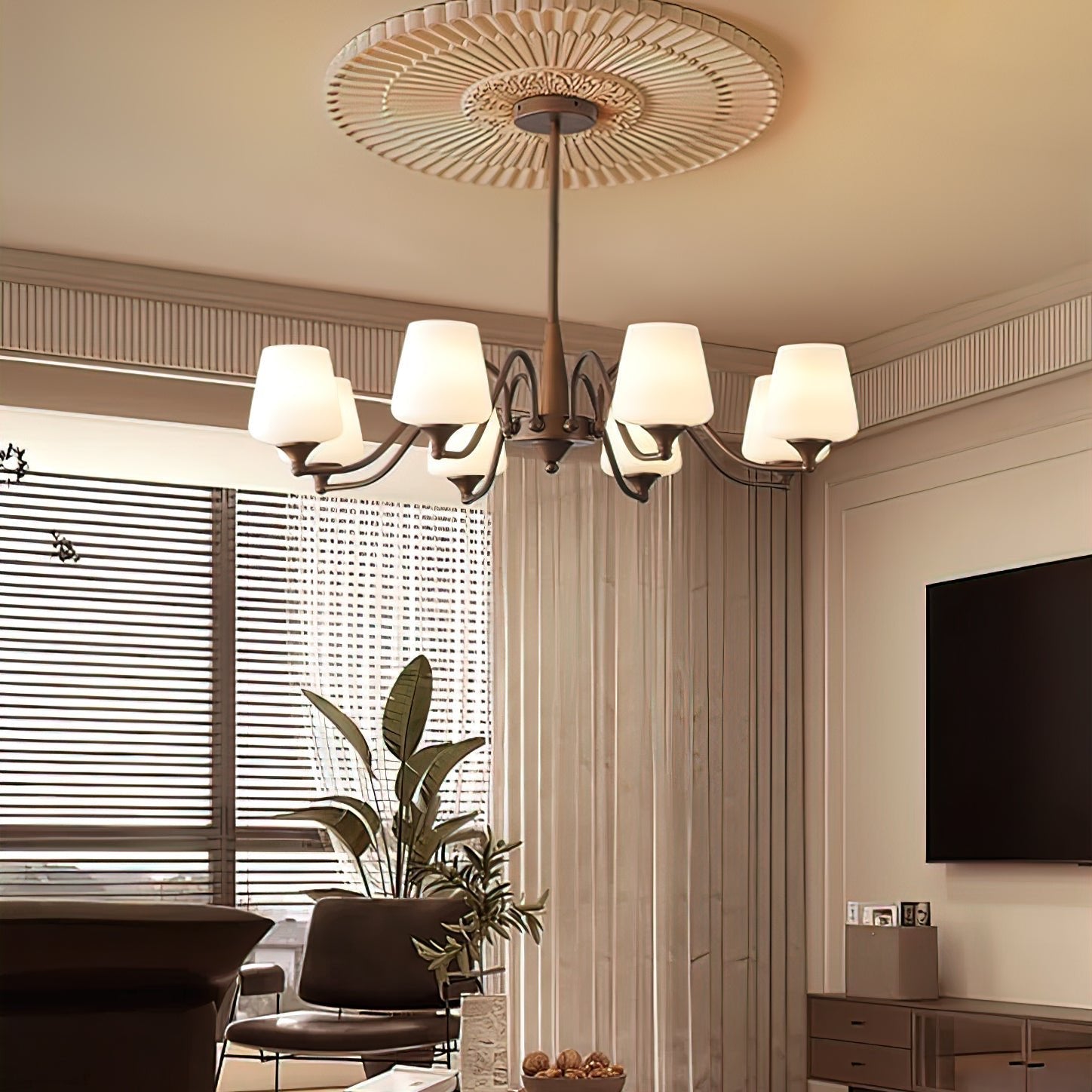 Velelaria Chandelier Frosted Glass Shades