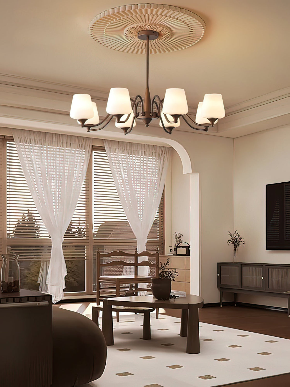 Velelaria Chandelier Frosted Glass Shades