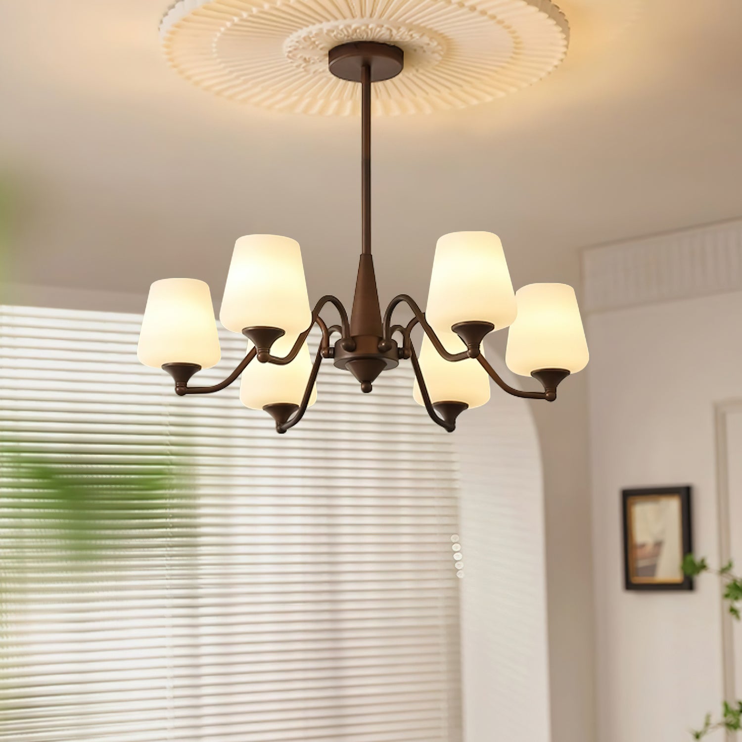 Velelaria Chandelier Frosted Glass Shades