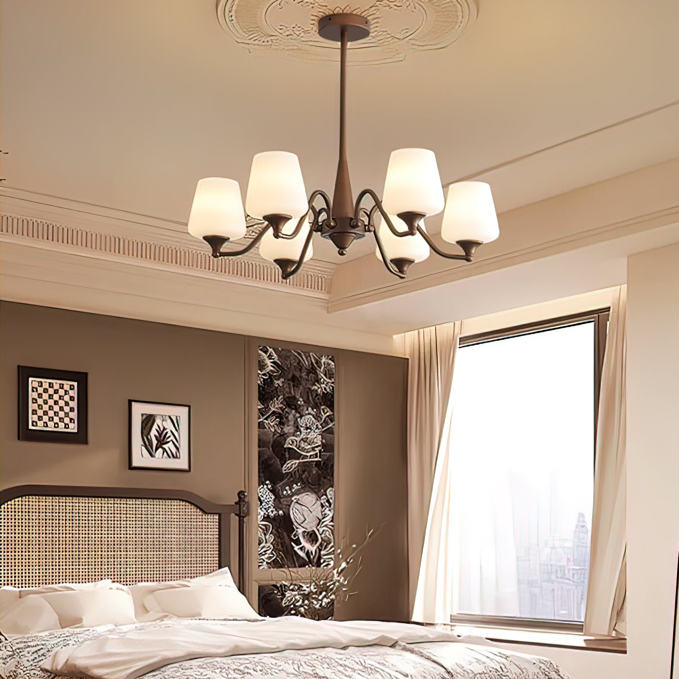 Velelaria Chandelier Frosted Glass Shades