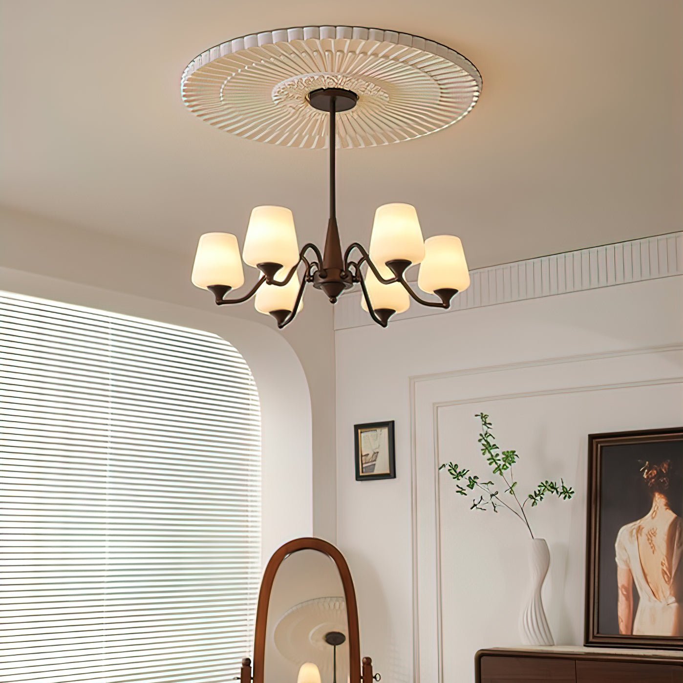 Velelaria Chandelier Frosted Glass Shades