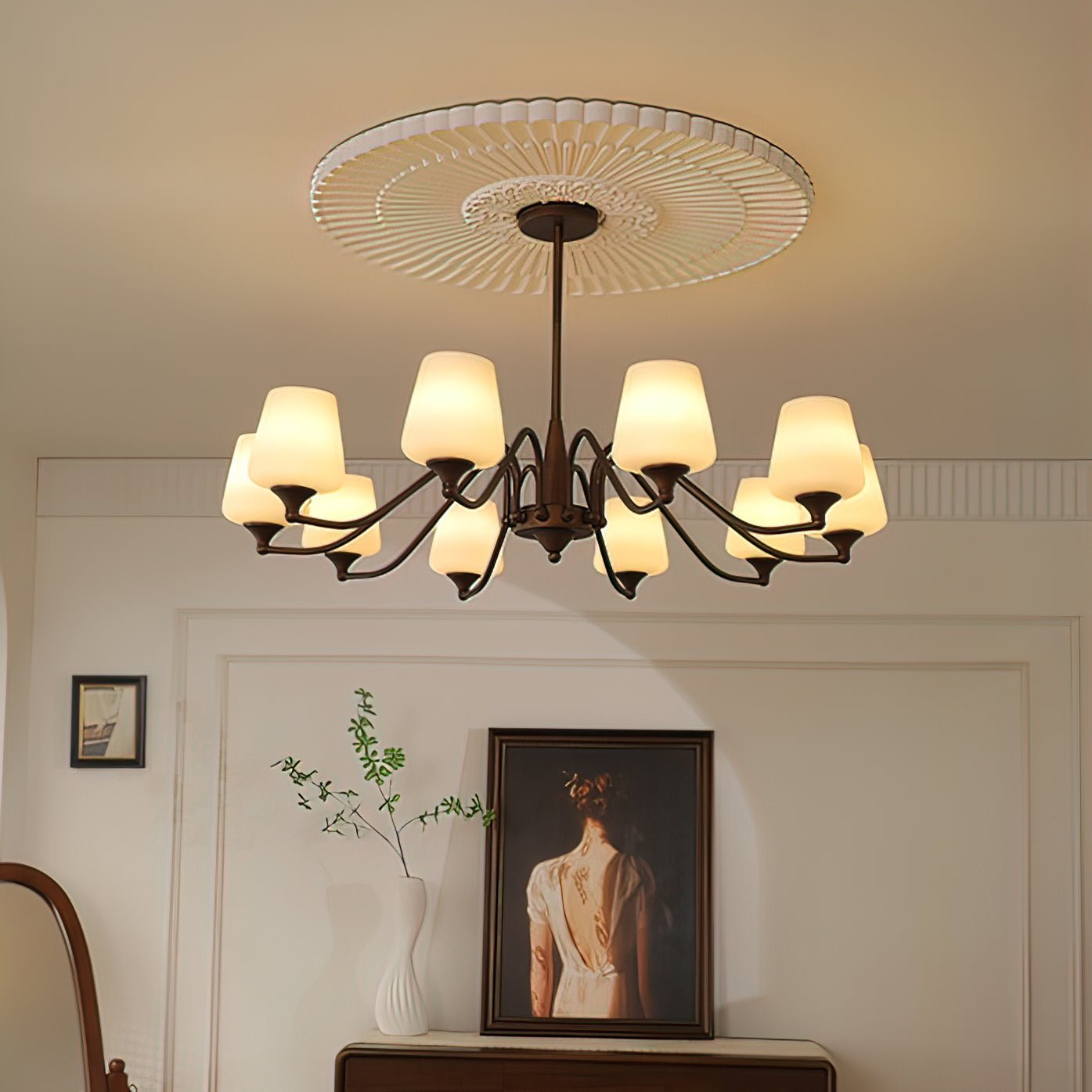 Velelaria Chandelier Frosted Glass Shades