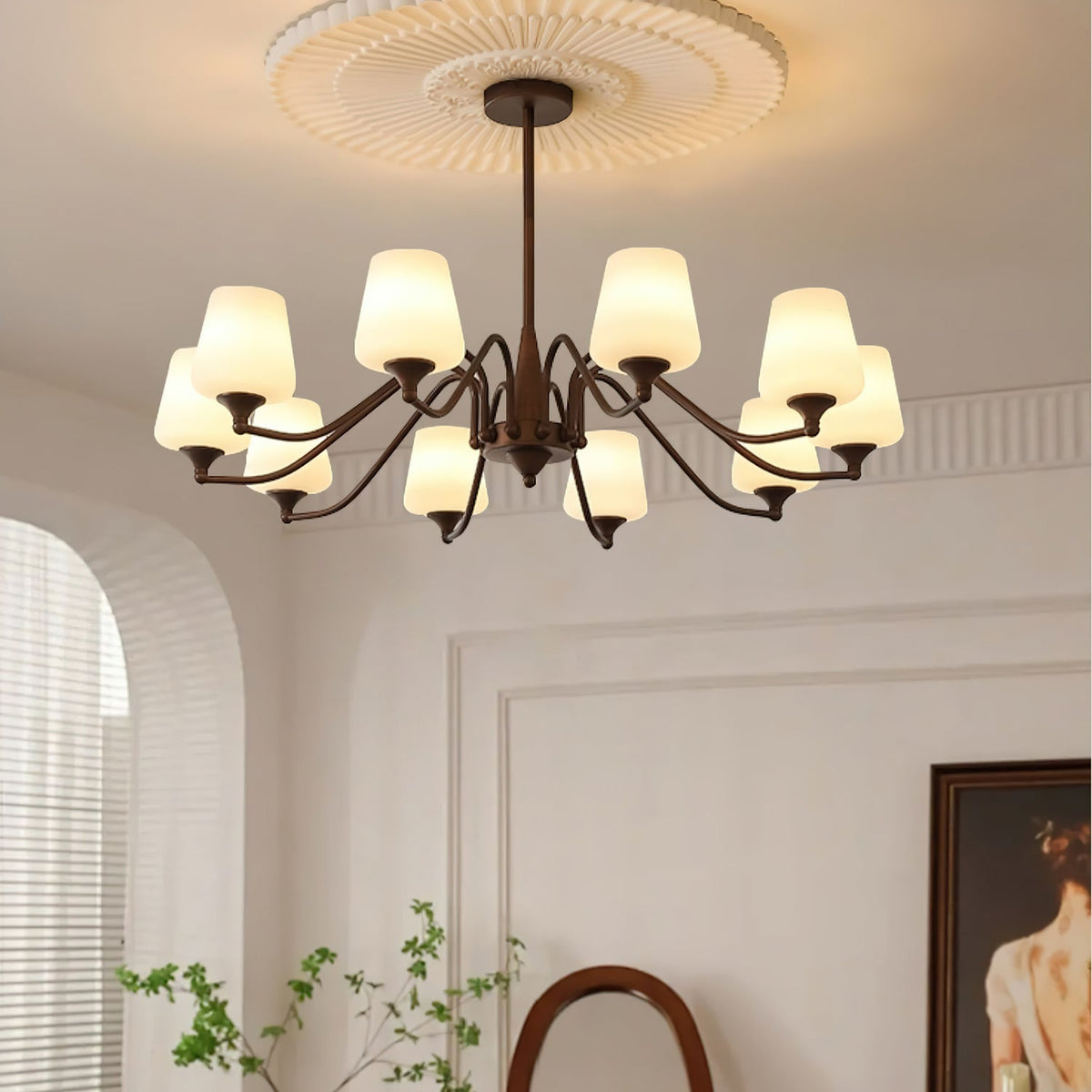Velelaria Chandelier Frosted Glass Shades