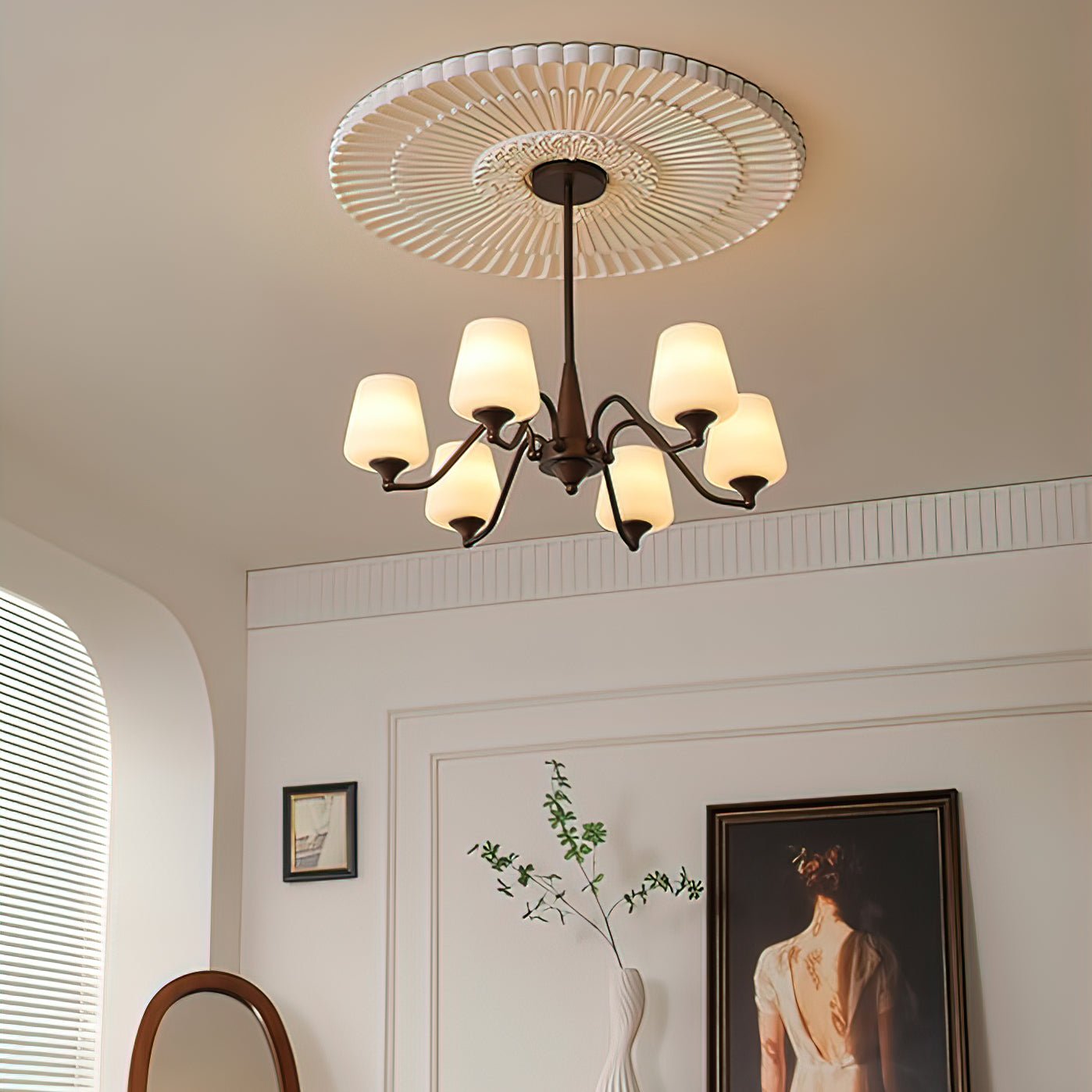 Velelaria Chandelier Frosted Glass Shades