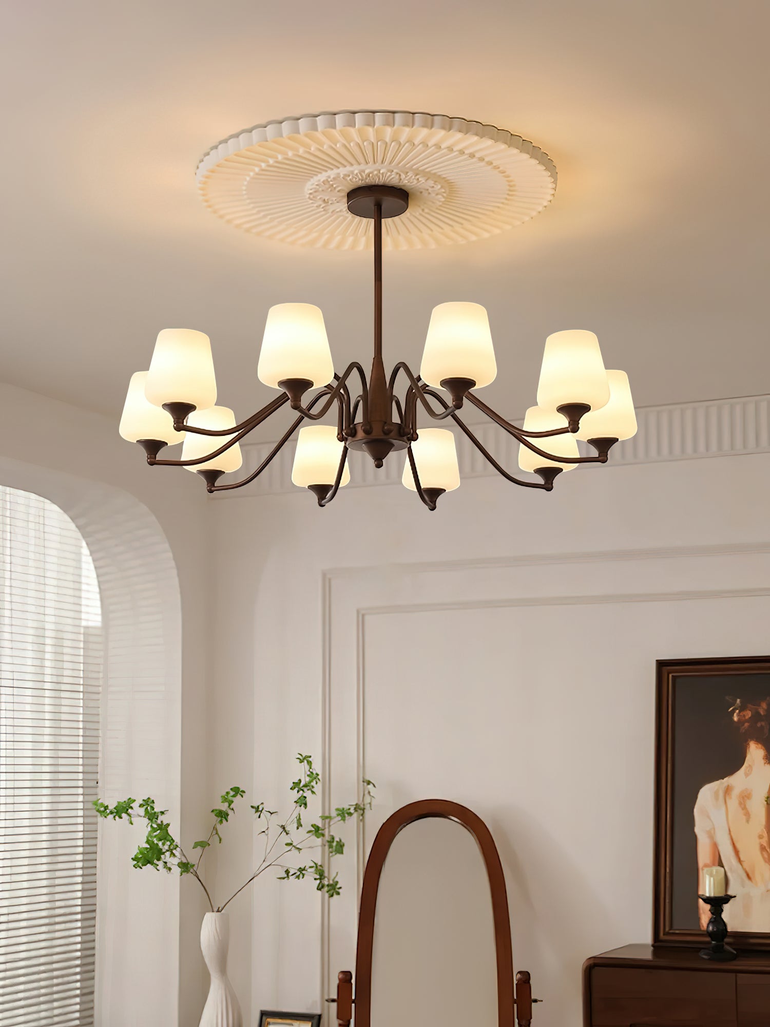 Velelaria Chandelier Frosted Glass Shades