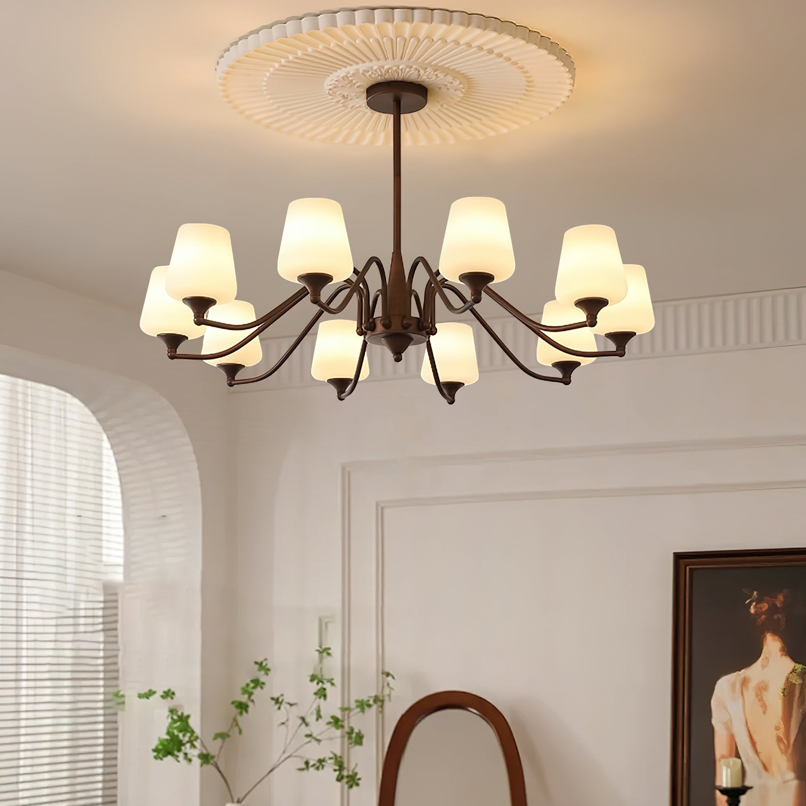 Velelaria Chandelier Frosted Glass Shades