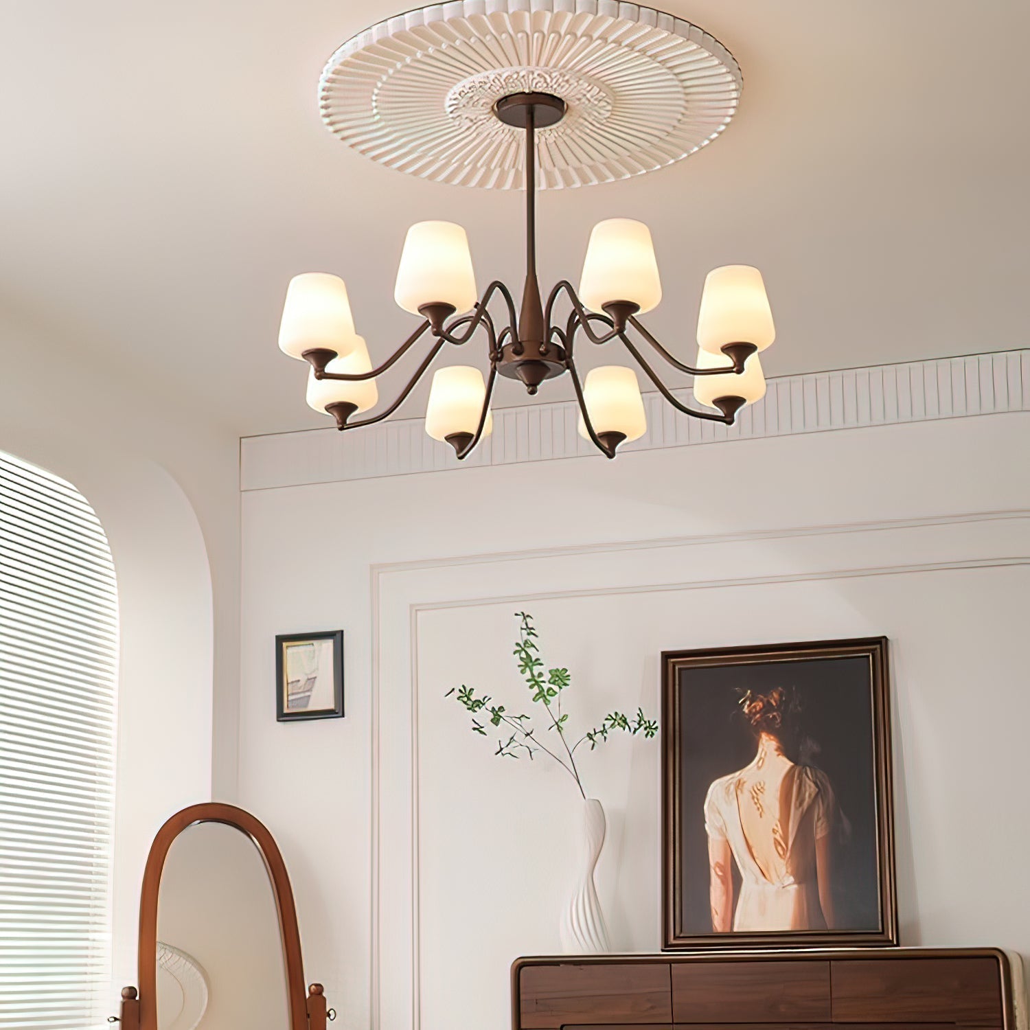 Velelaria Chandelier Frosted Glass Shades
