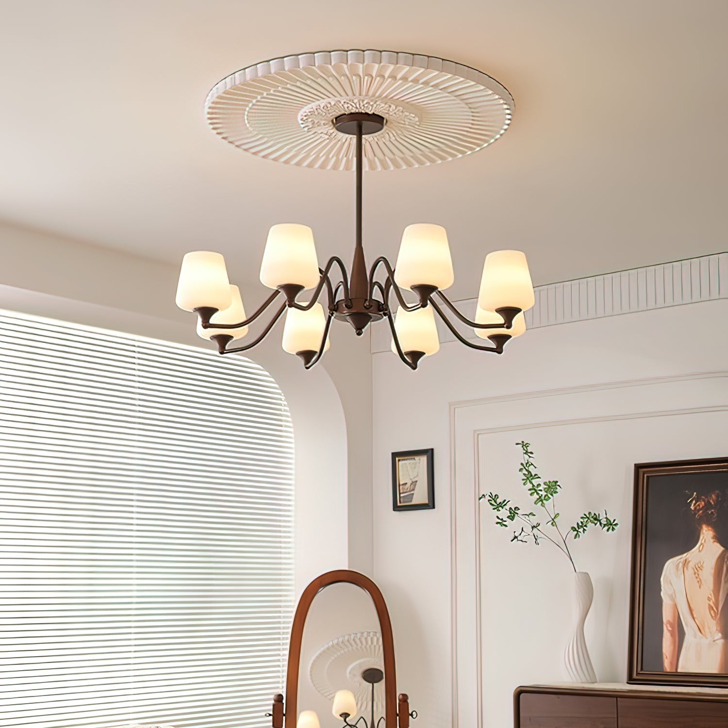 Velelaria Chandelier Frosted Glass Shades