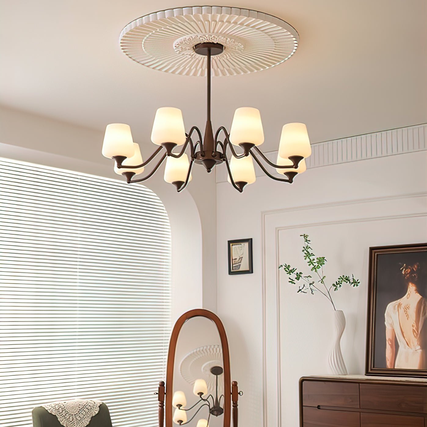 Velelaria Chandelier Frosted Glass Shades