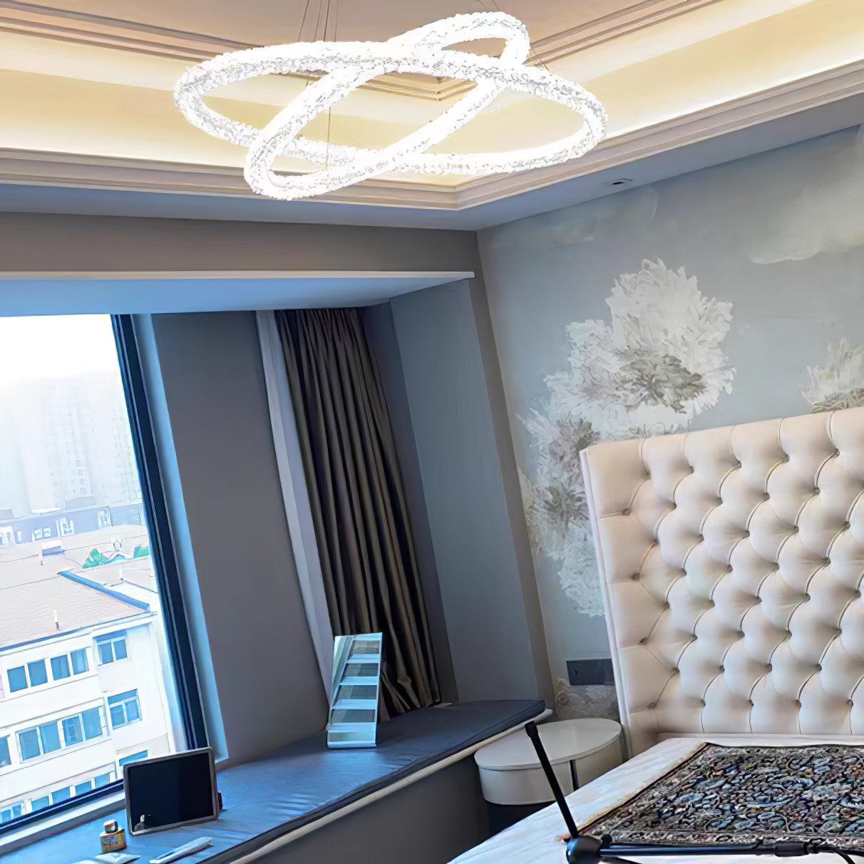 Lustra Chandelier Ring Crystal LED - Neutral Decor