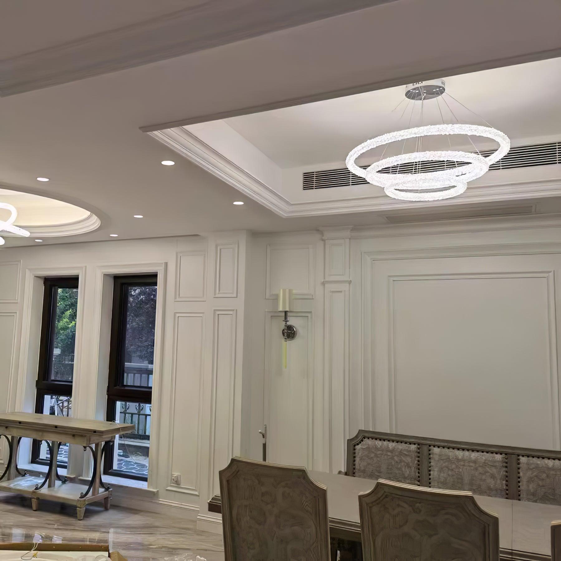 Lustra Chandelier Ring Crystal LED - Neutral Decor