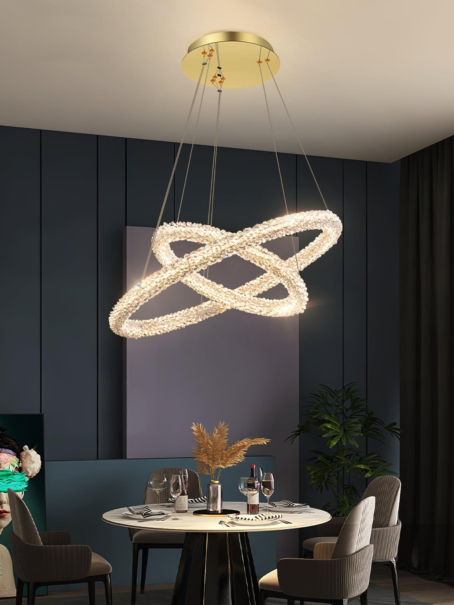 Lustra Chandelier Ring Crystal LED - Neutral Decor
