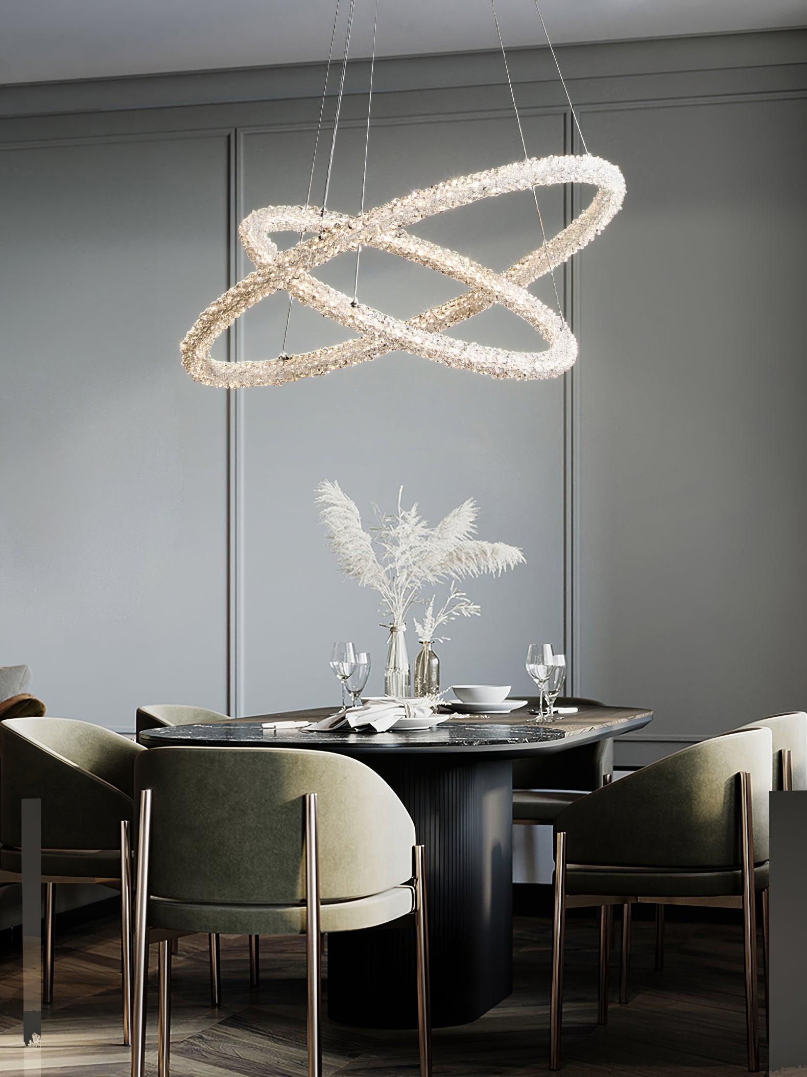 Lustra Chandelier Ring Crystal LED - Neutral Decor
