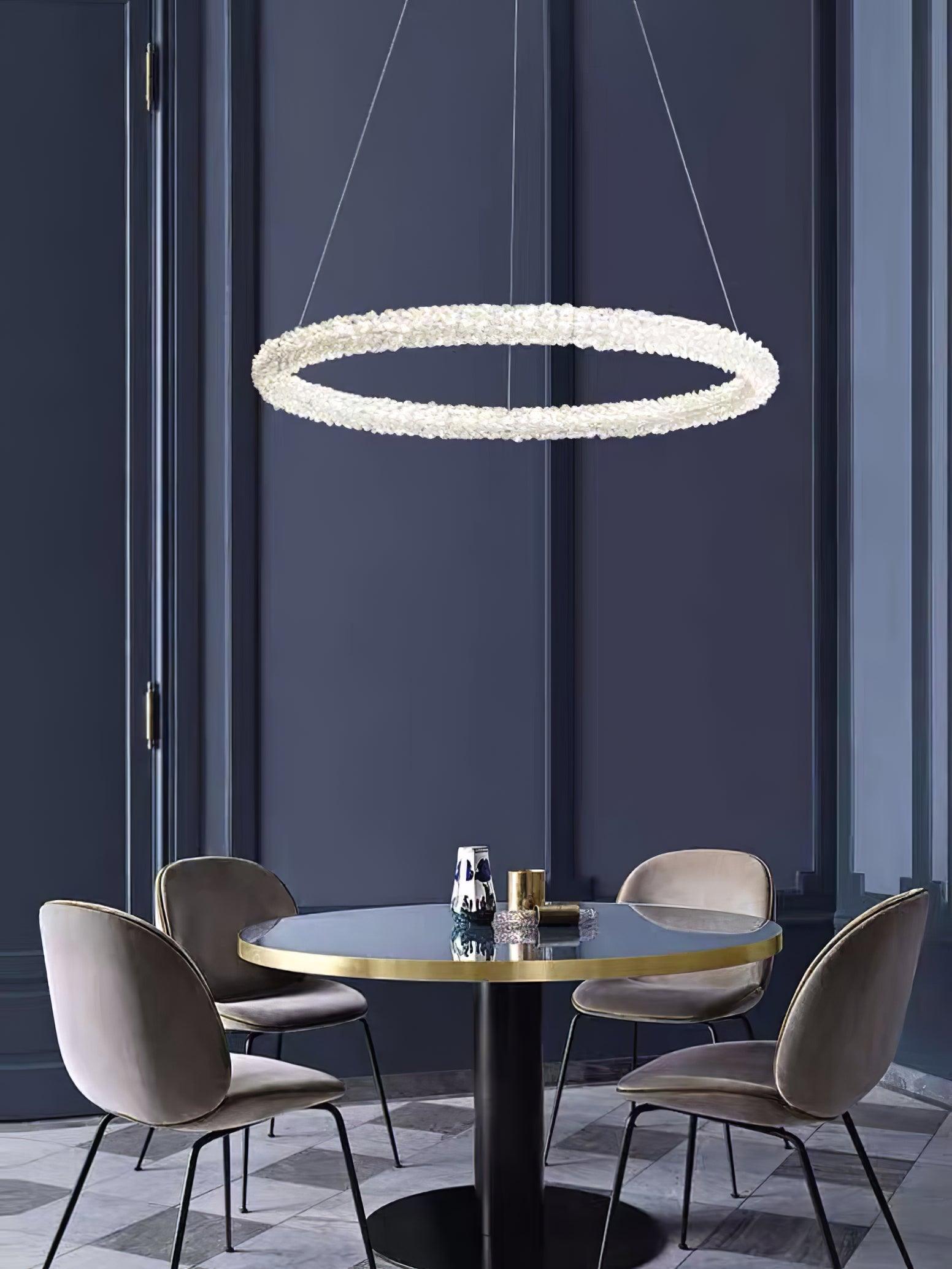 Lustra Chandelier Ring Crystal LED - Neutral Decor