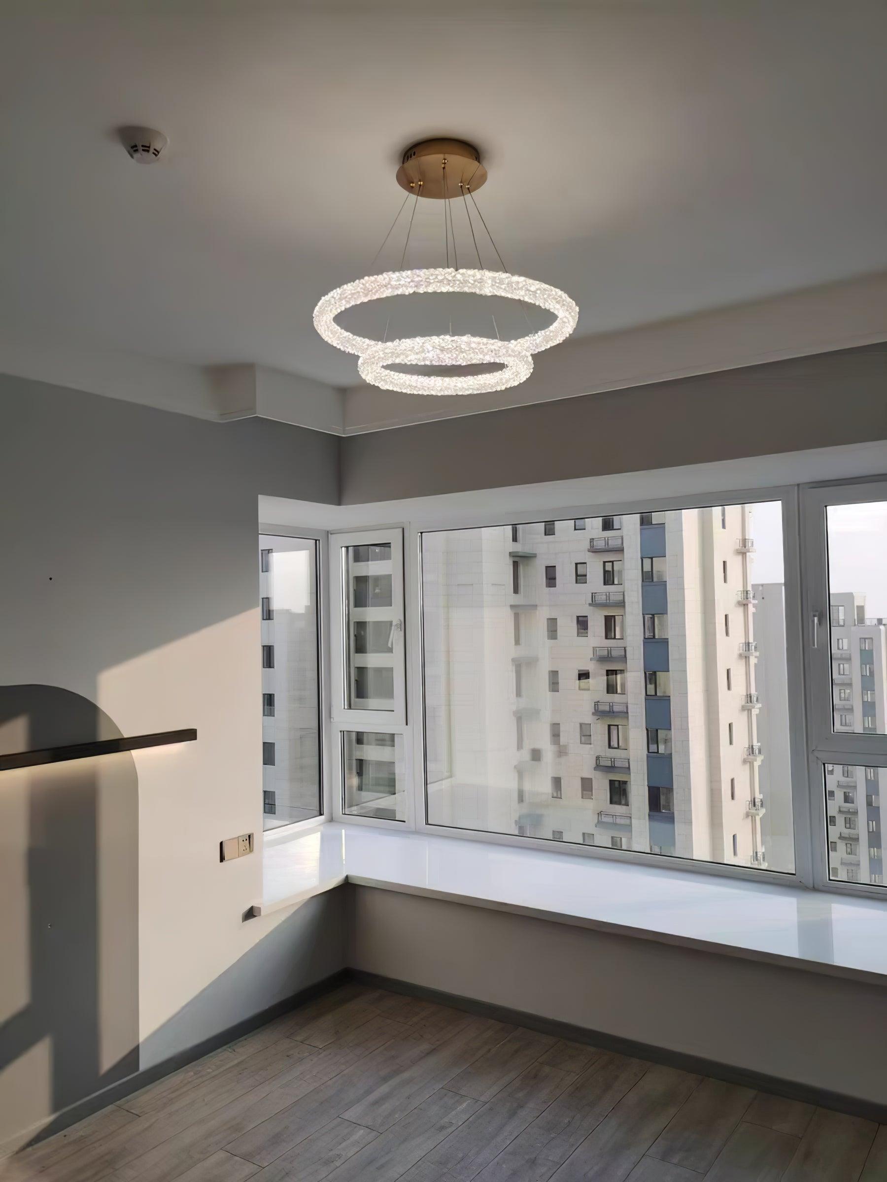 Lustra Chandelier Ring Crystal LED - Neutral Decor