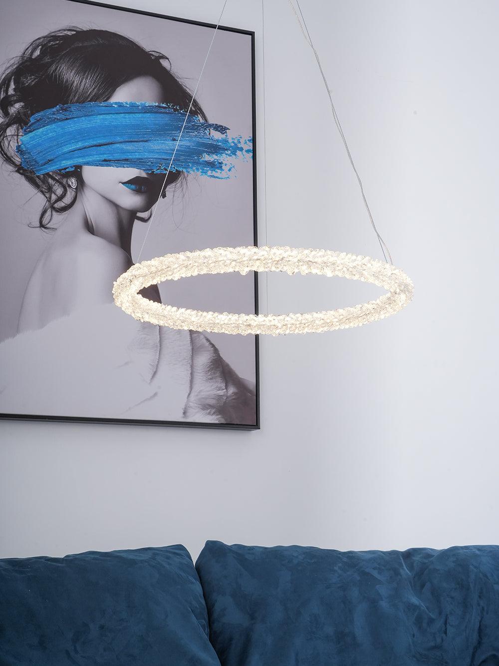 Lustra Chandelier Ring Crystal LED - Neutral Decor