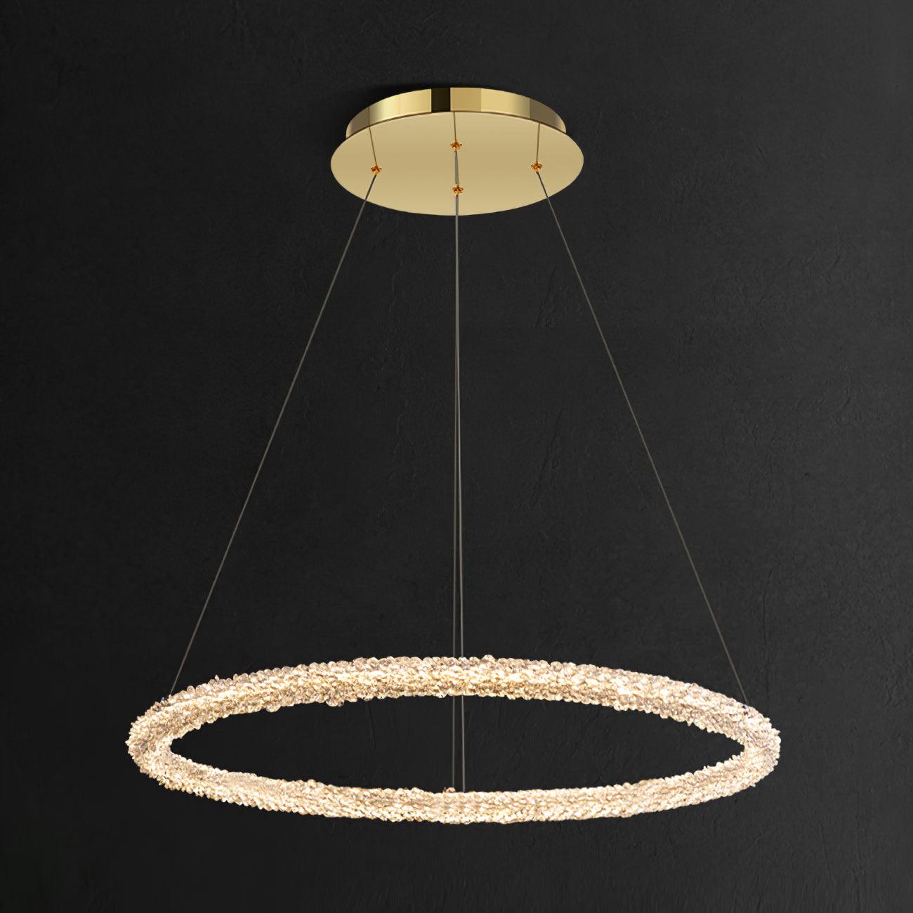 Lustra Chandelier Ring Crystal LED - Neutral Decor