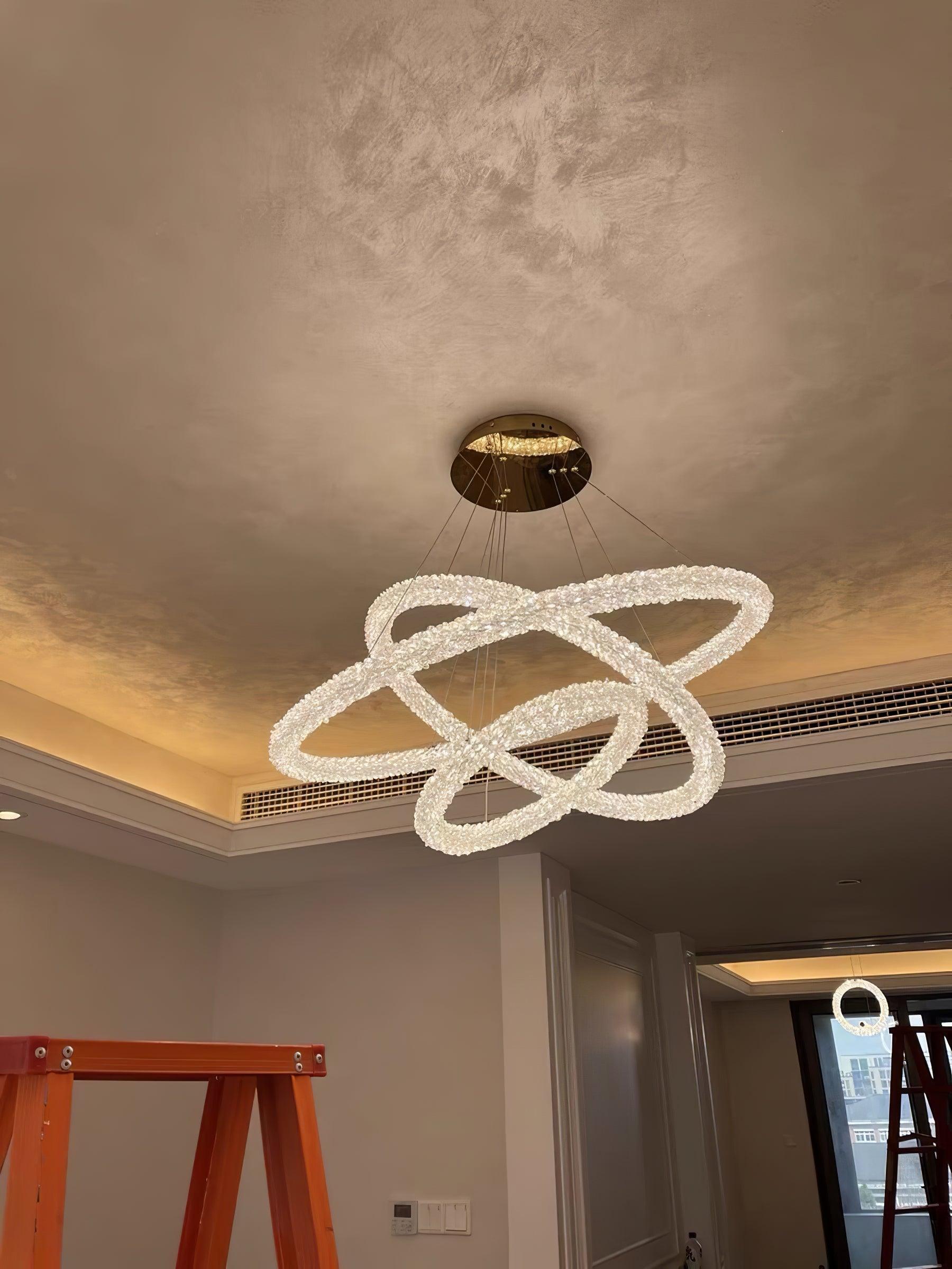 Lustra Chandelier Ring Crystal LED - Neutral Decor