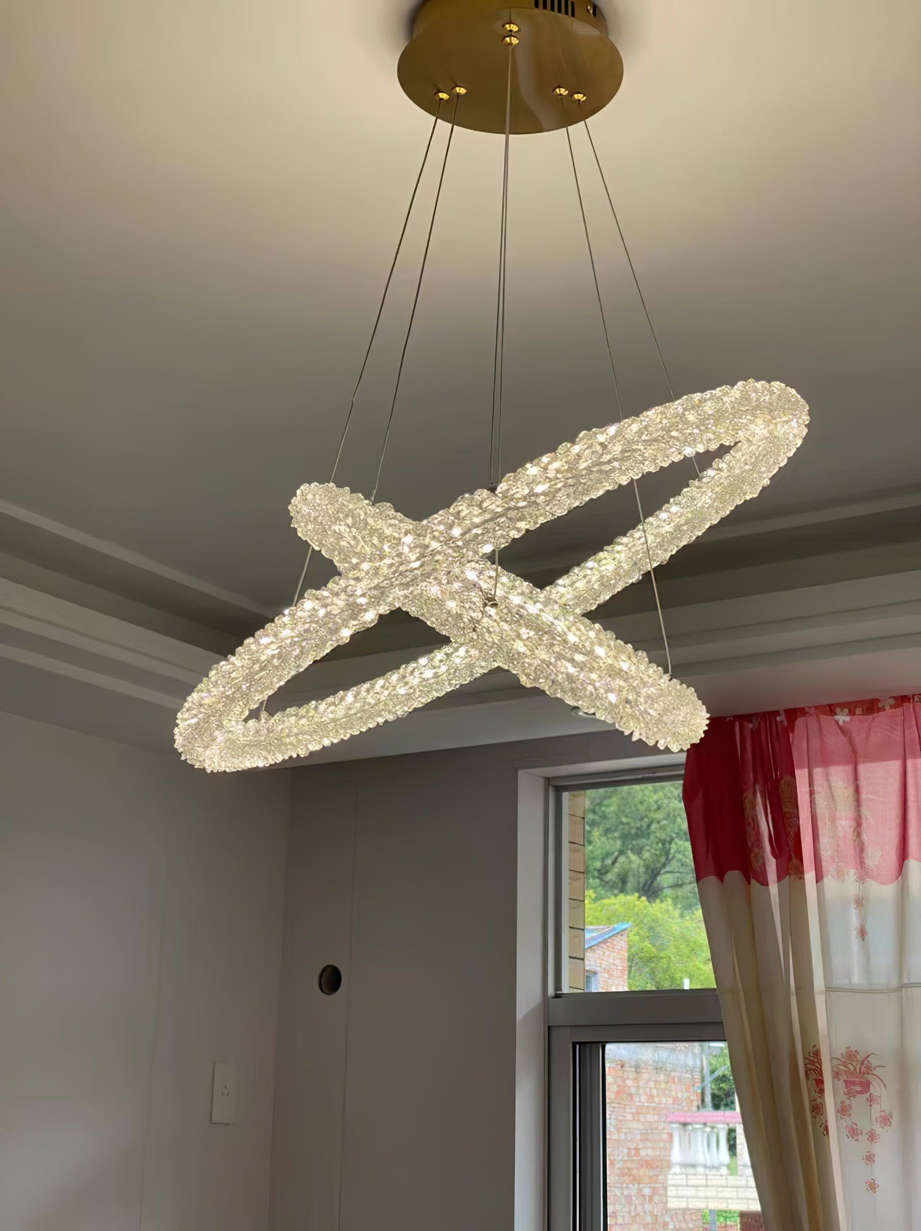 Lustra Chandelier Ring Crystal LED - Neutral Decor
