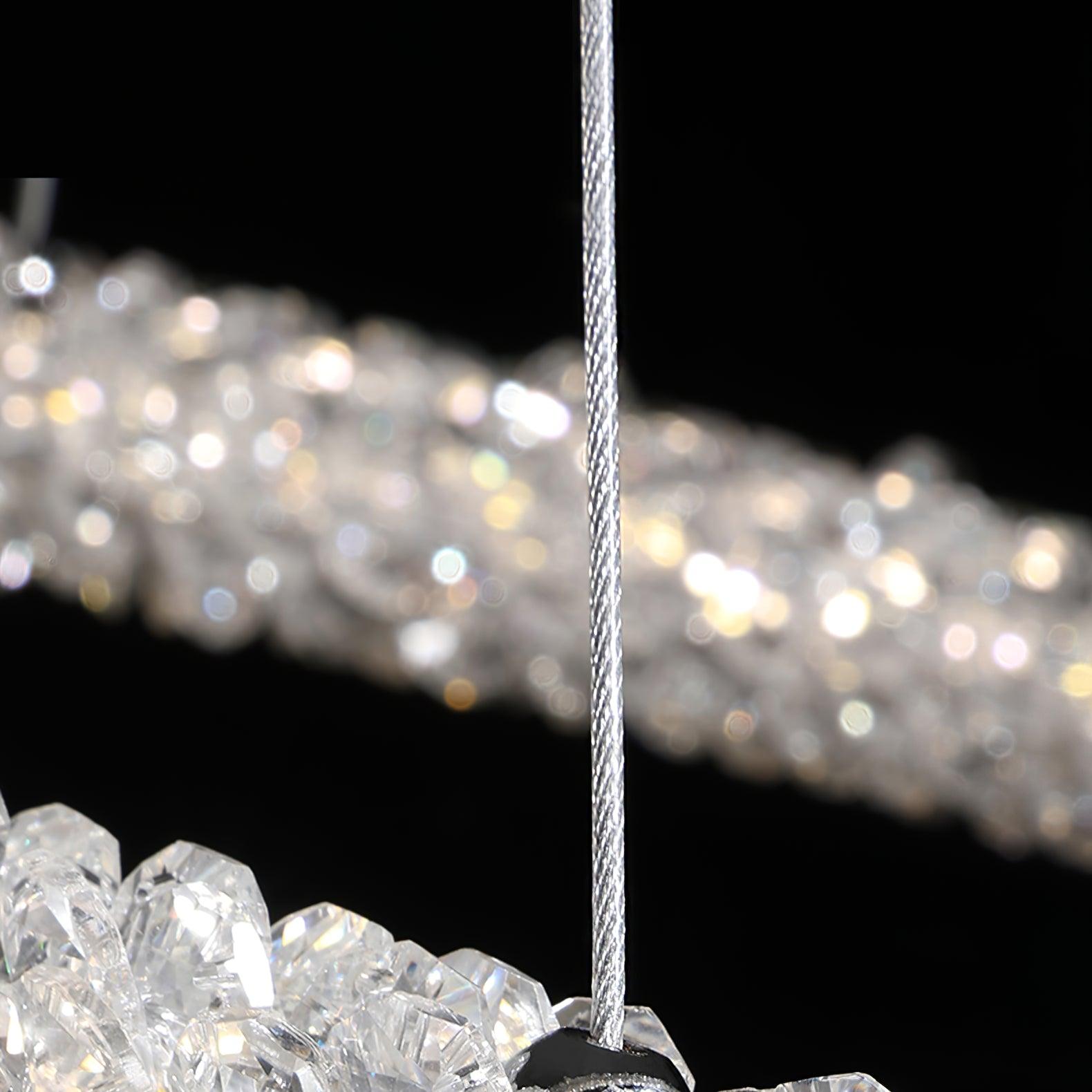 Lustra Chandelier Ring Crystal LED - Neutral Decor