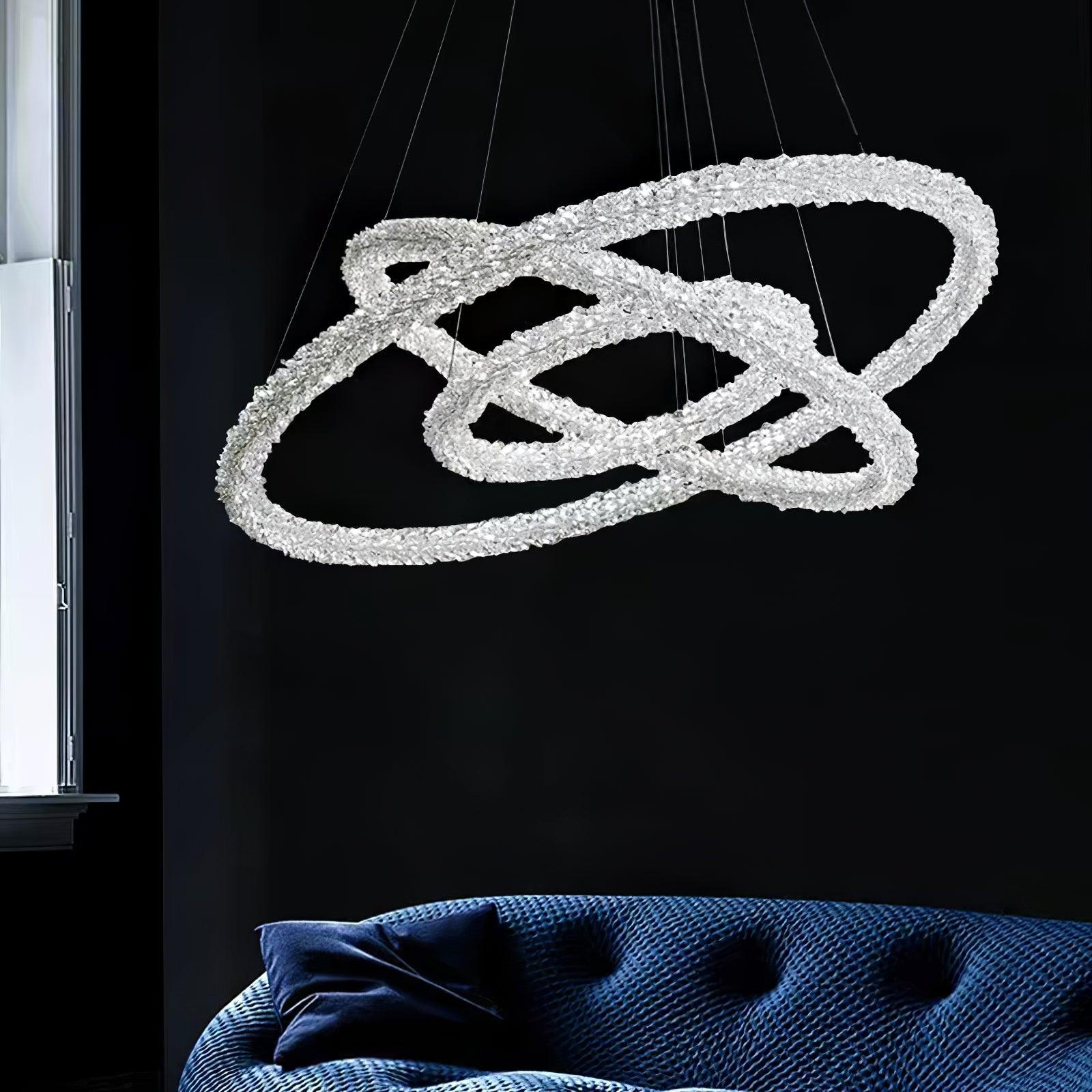 Lustra Chandelier Ring Crystal LED - Neutral Decor