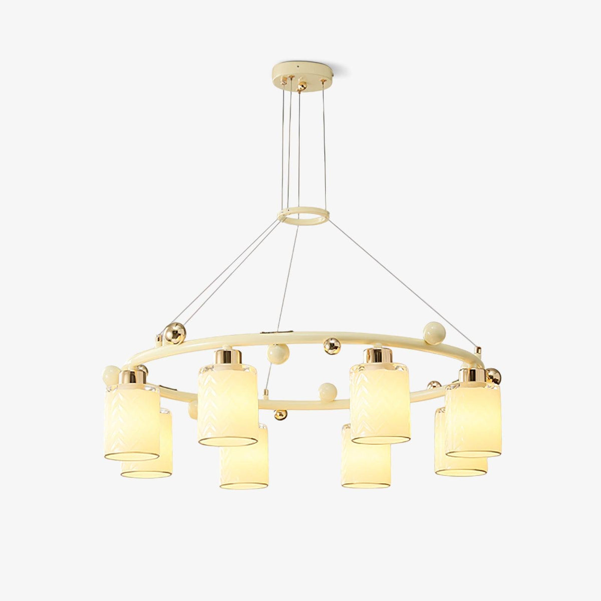 Alsile Japandi Style Glass Chandelier