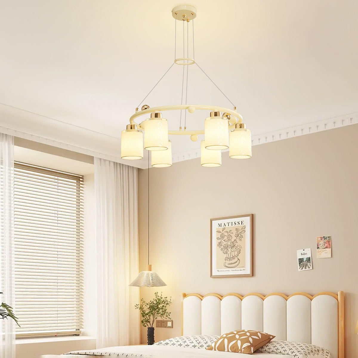 Alsile Japandi Style Glass Chandelier