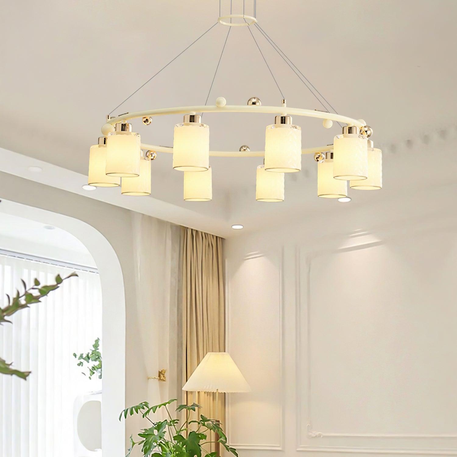 Alsile Japandi Style Glass Chandelier