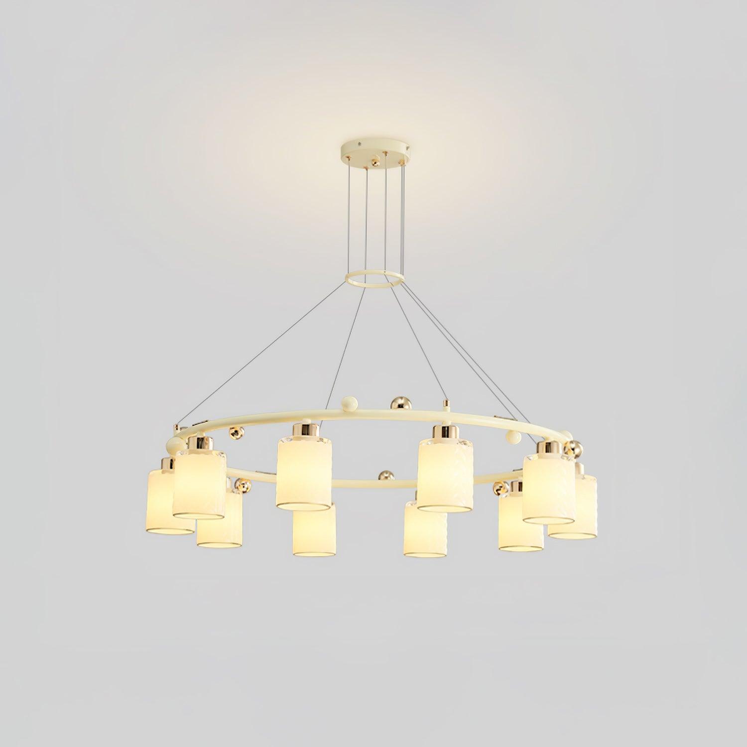 Alsile Japandi Style Glass Chandelier