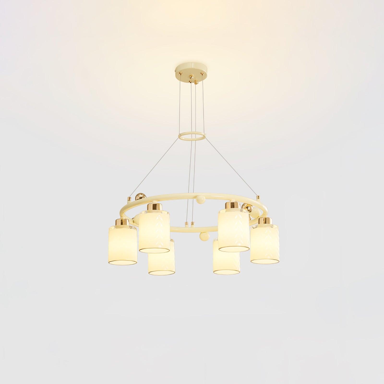Alsile Japandi Style Glass Chandelier