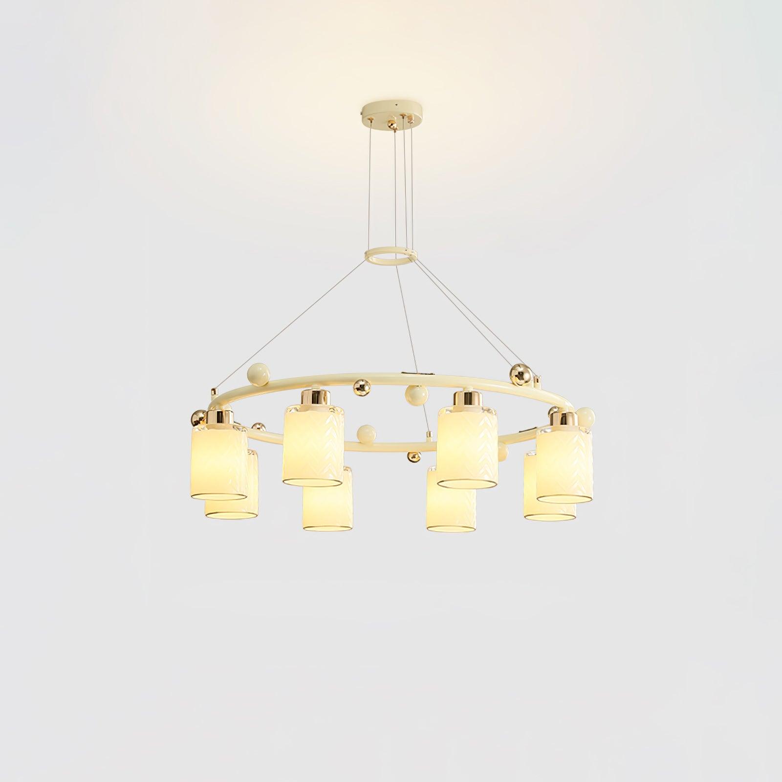 Alsile Japandi Style Glass Chandelier