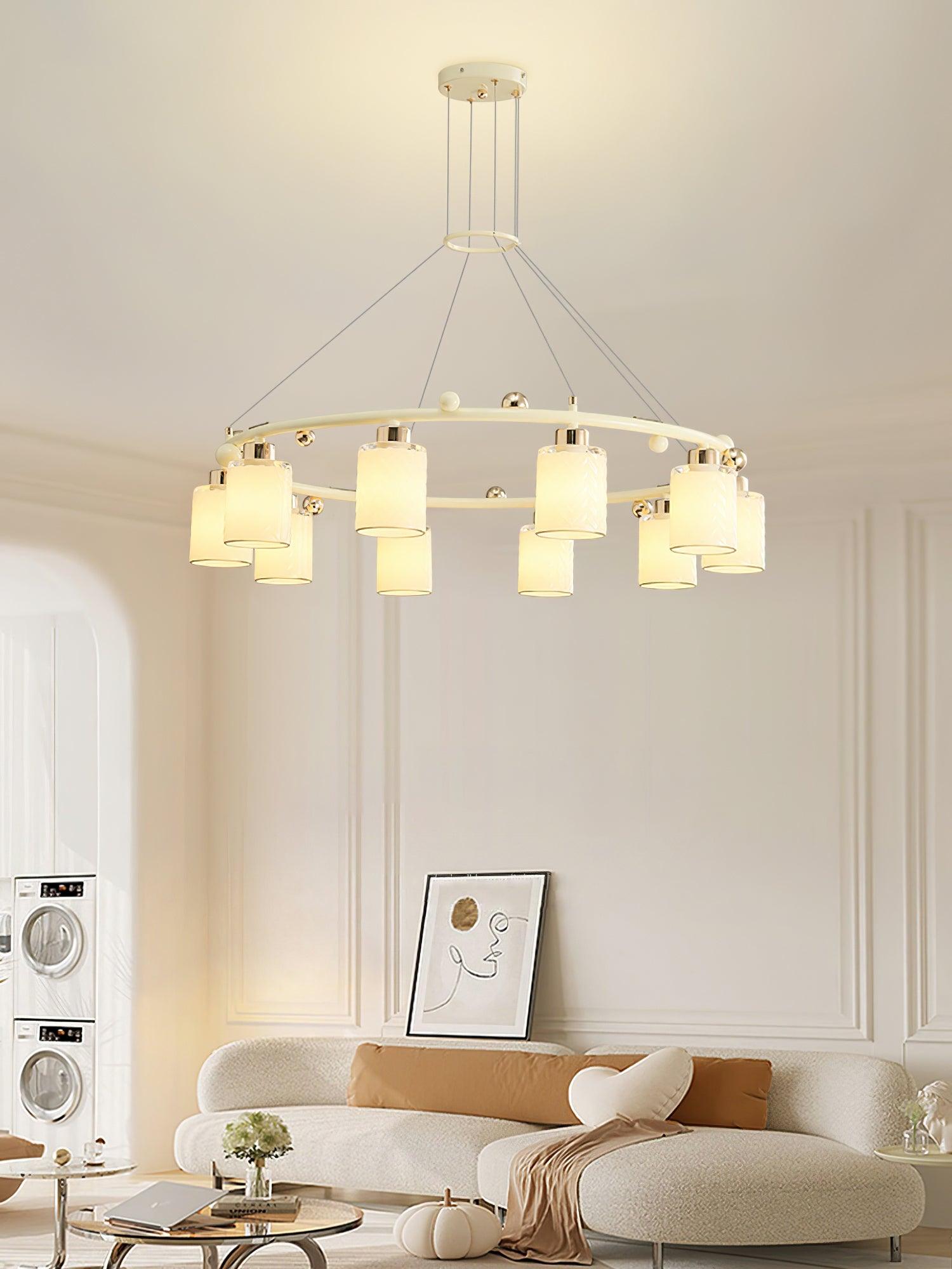 Alsile Japandi Style Glass Chandelier